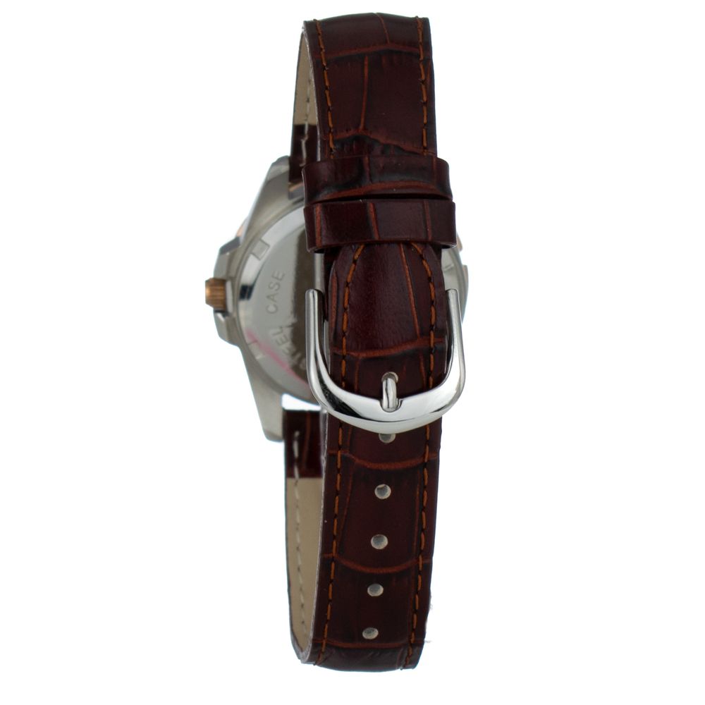 JUSTINA Brown Leather Dress Watch