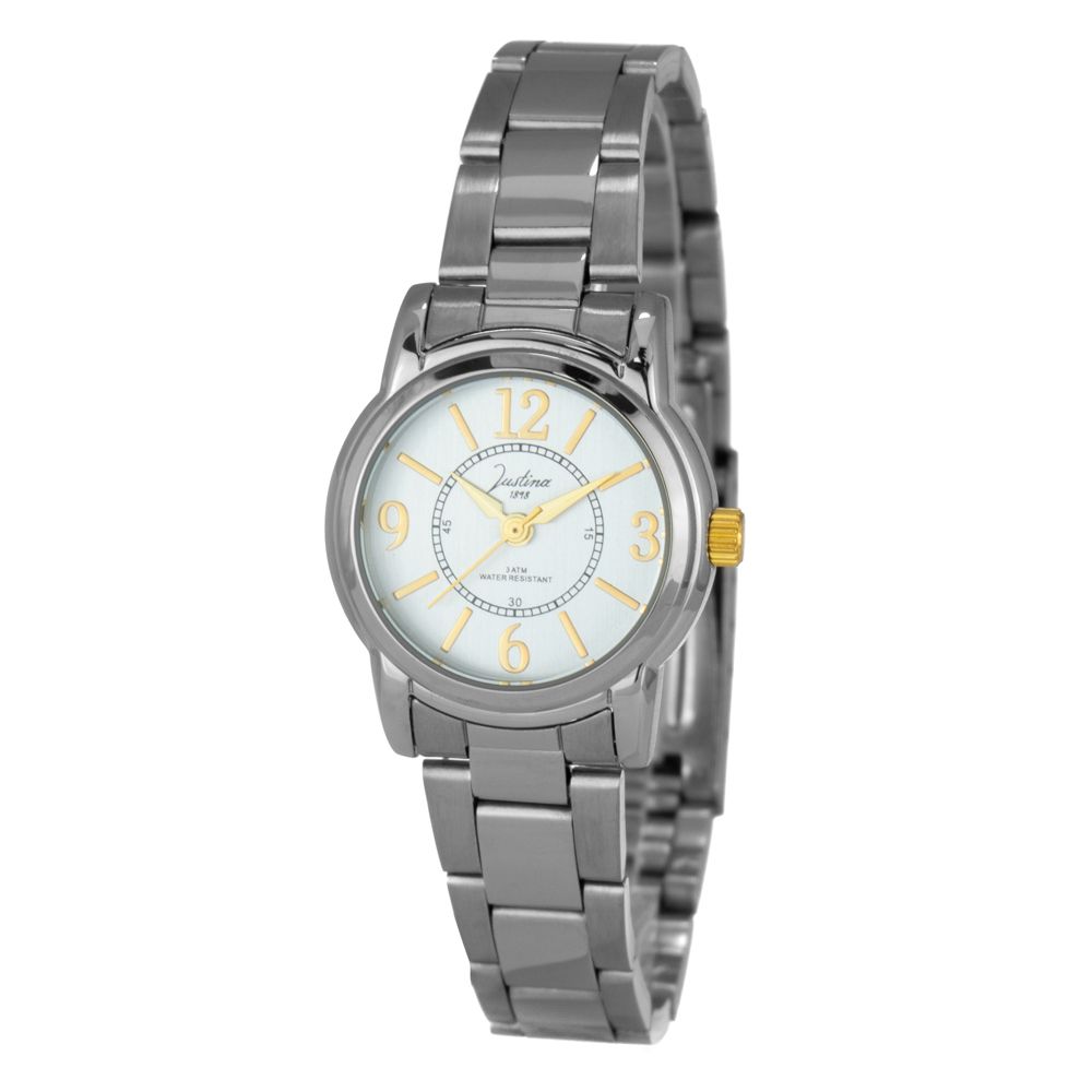 JUSTINA Silver Stainless Steel Dress Watch