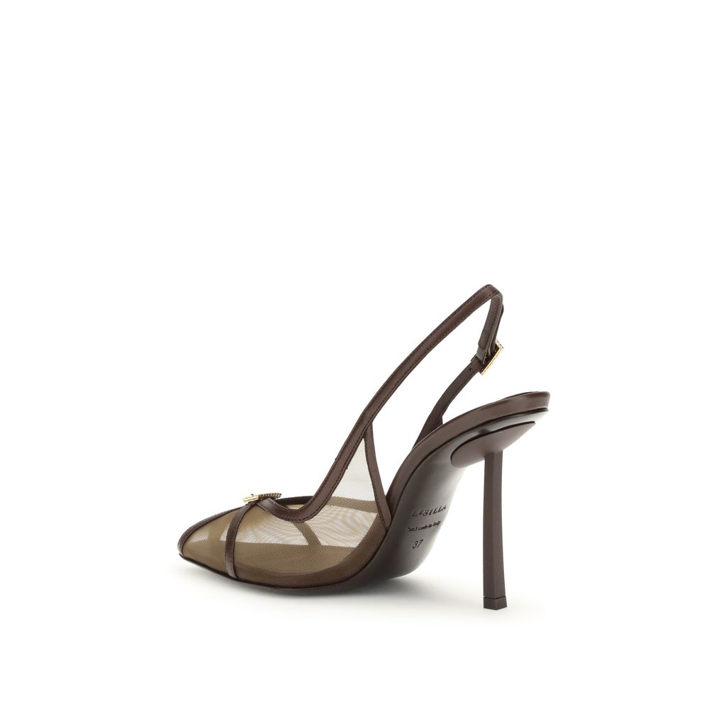 LE SILLA Brown Calf Leather Bos Taurus Platform Pumps