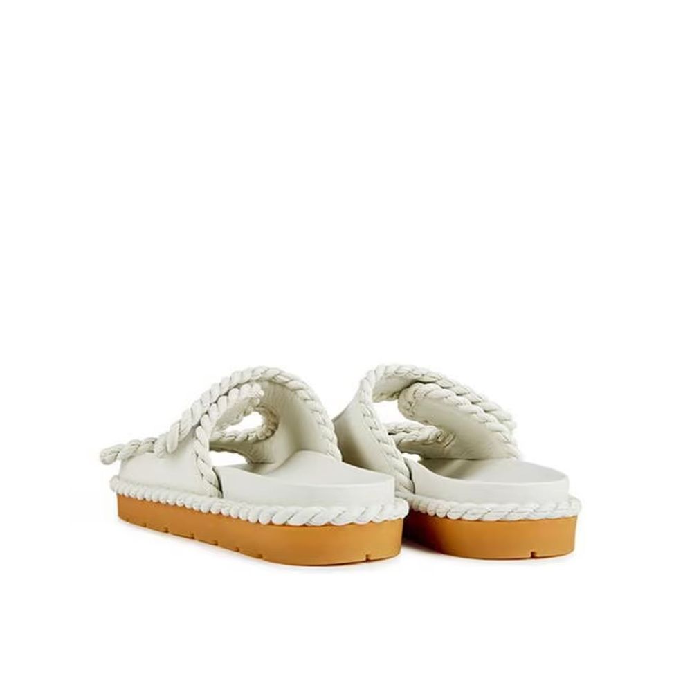 Bottega Veneta White Lamb Leather Sandals
