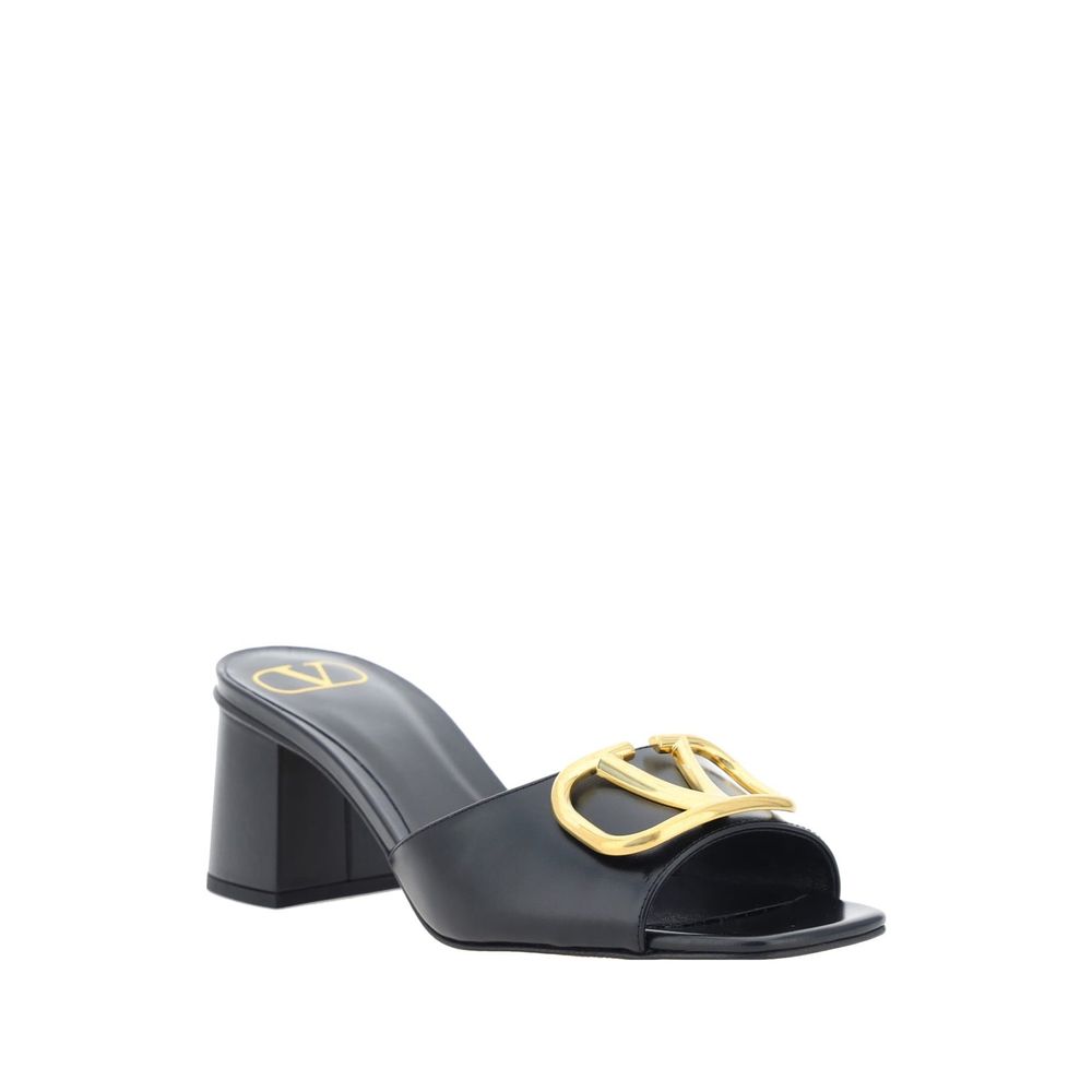 Valentino Garavani Black Calfskin Platform Sandals