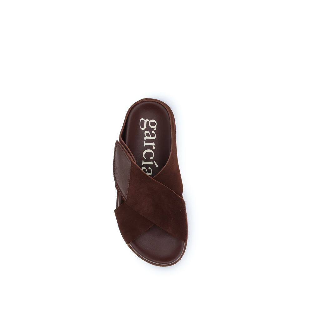 Pedro García Brown Velvet Sandals