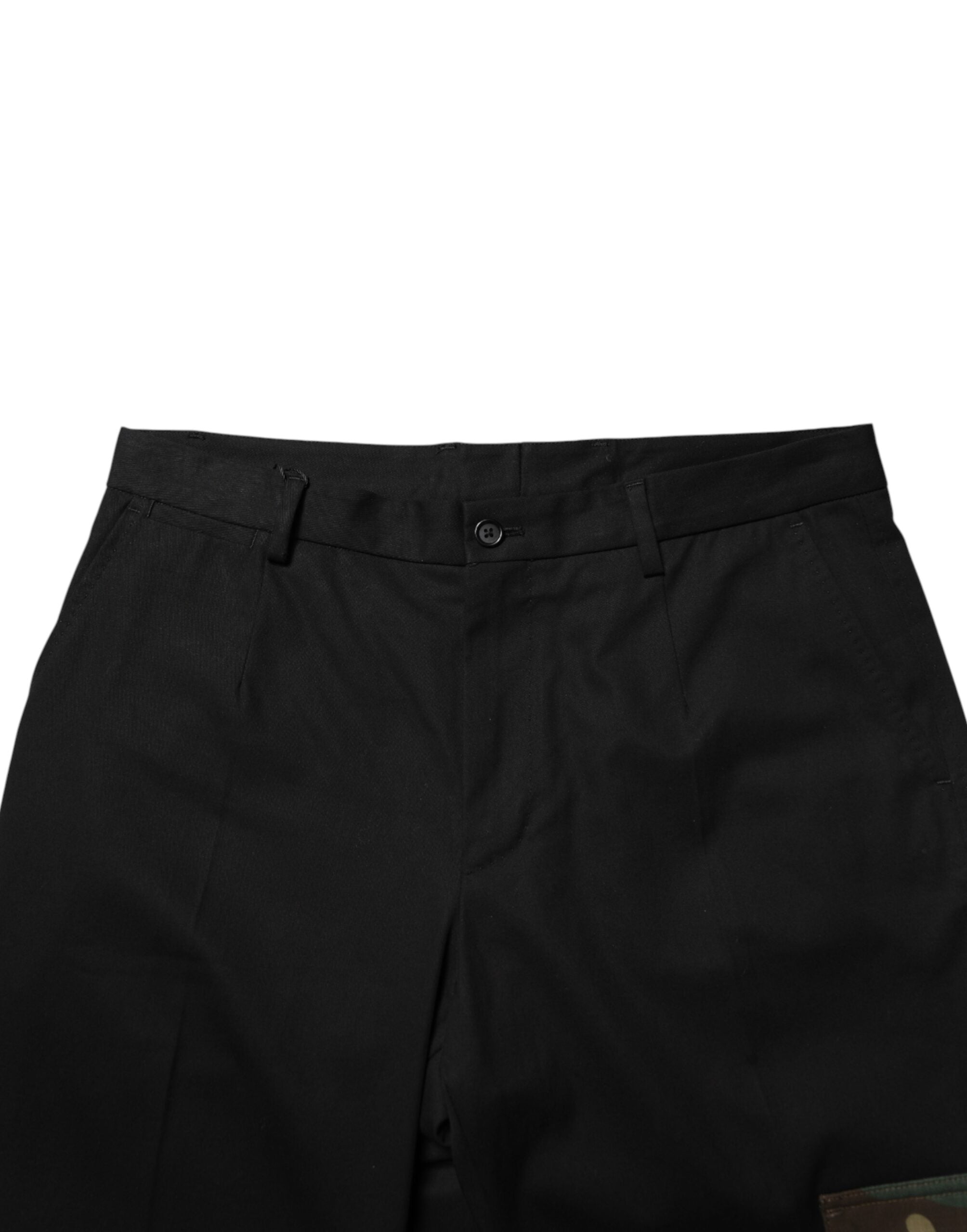 Dolce & Gabbana Black Cotton Skinny Dress Cargo Trouser Pants