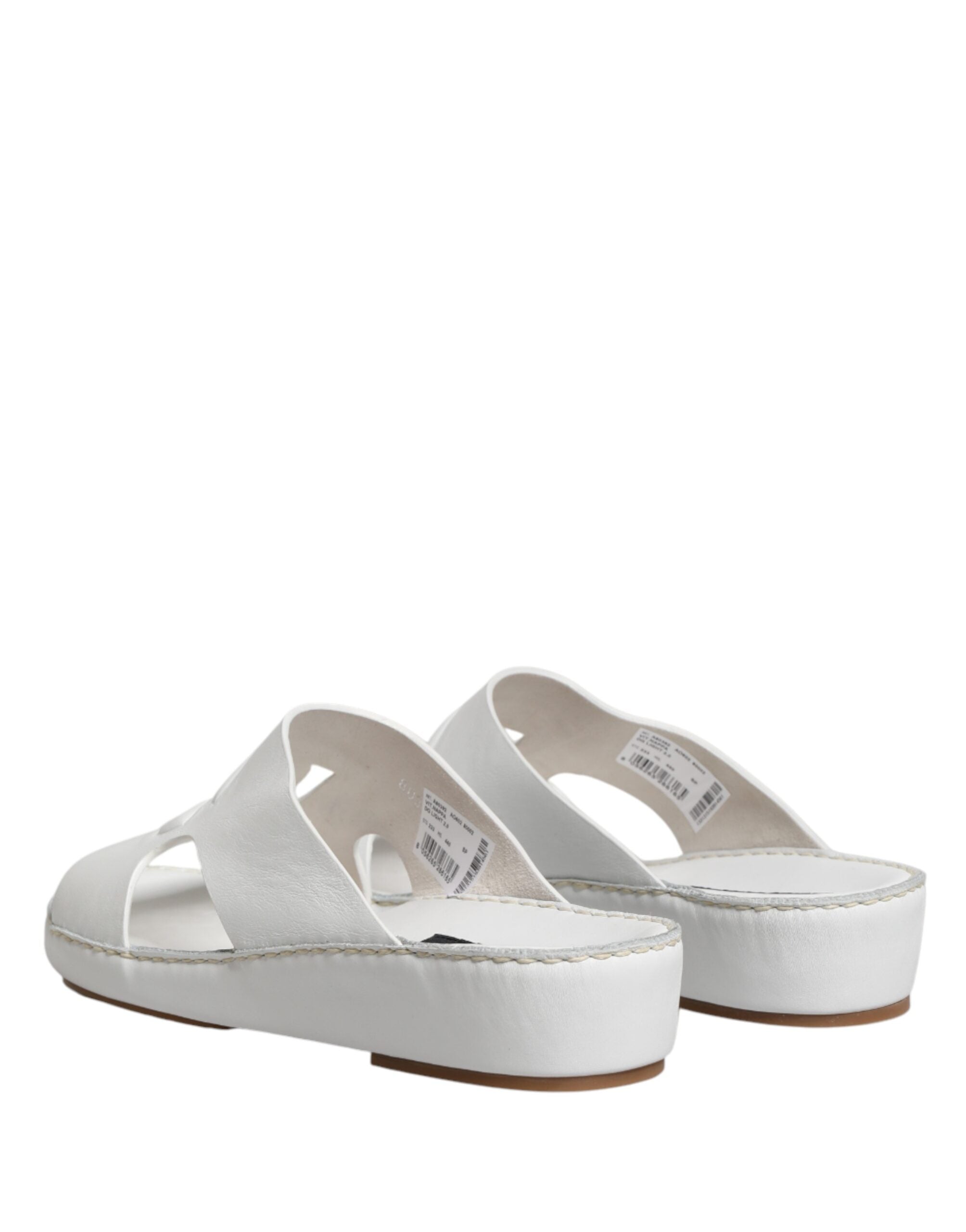 Dolce & Gabbana White DG Cutout Slides Slippers Flats Shoes