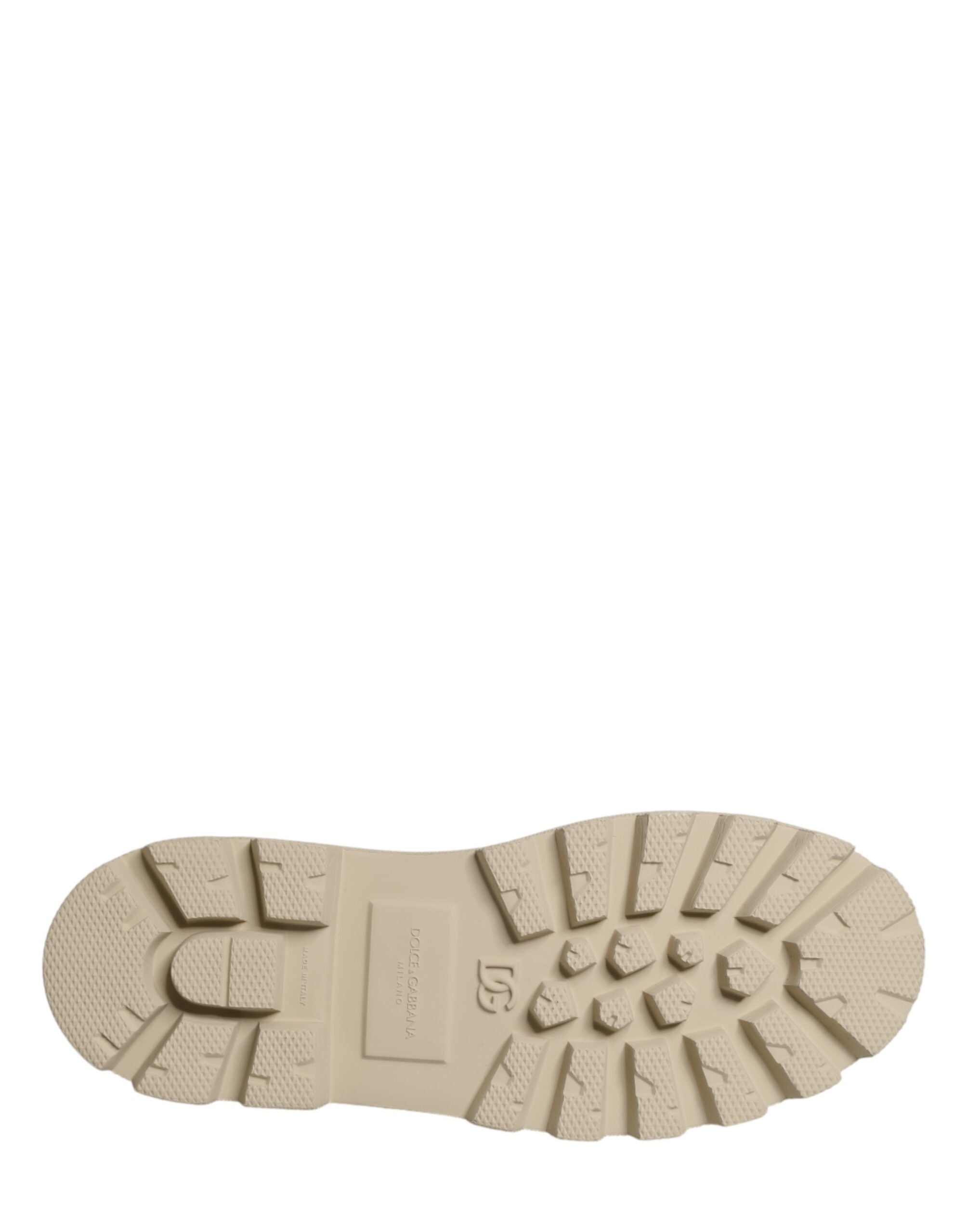 Dolce & Gabbana Beige Lace Up Trekking Derby Men Dress Shoes