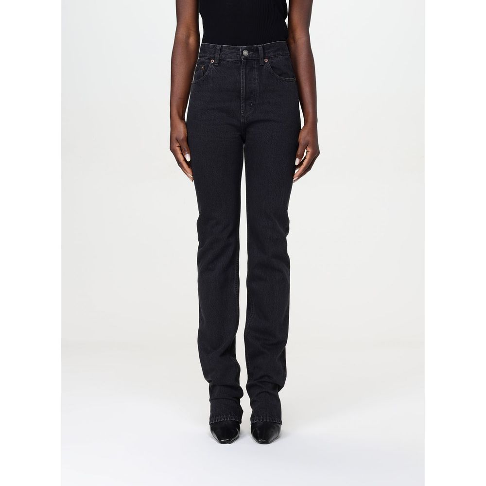 Saint Laurent Black Cotton Straight-Leg Jeans