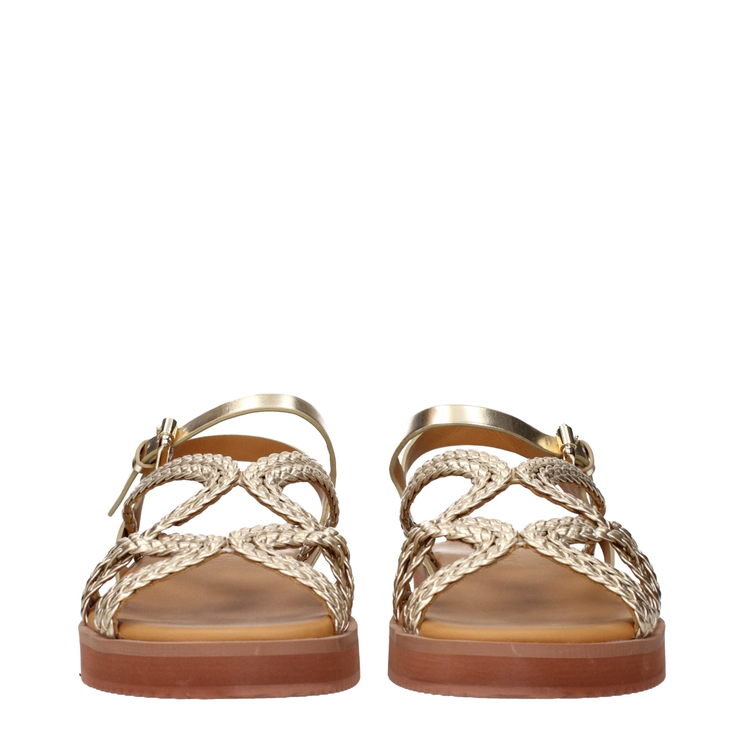 See By Chloé Gold Polyethylene Flat Sandals