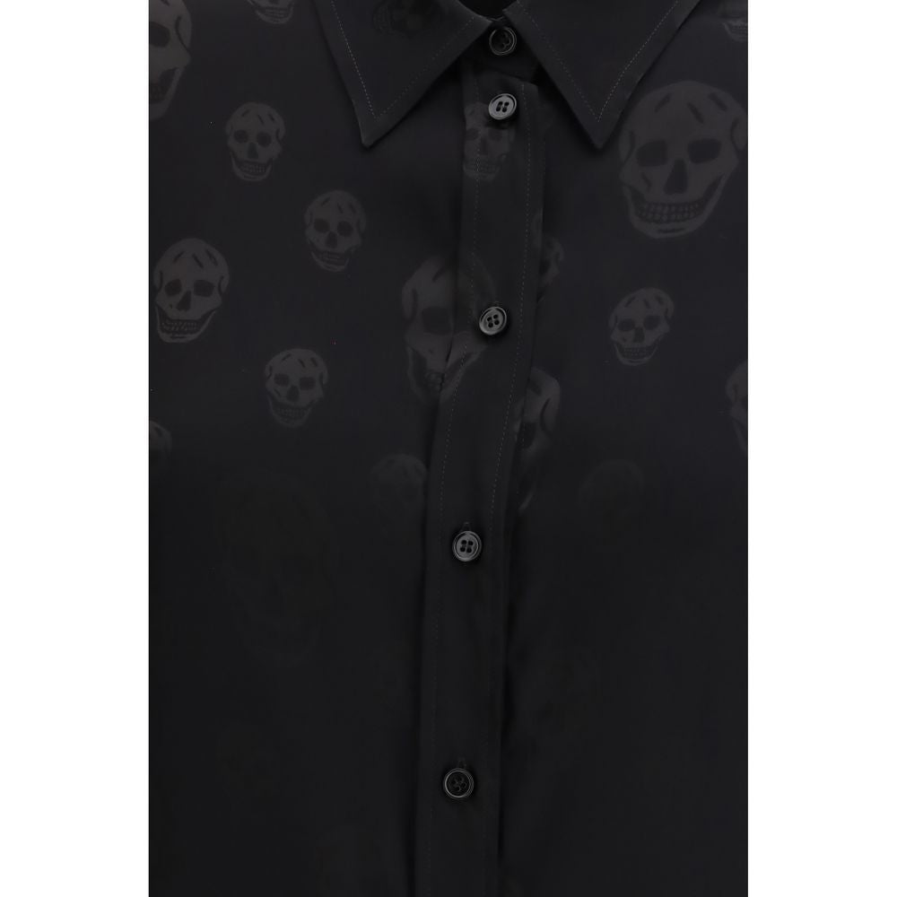 Alexander McQueen Black Viscose Pattern Shirt
