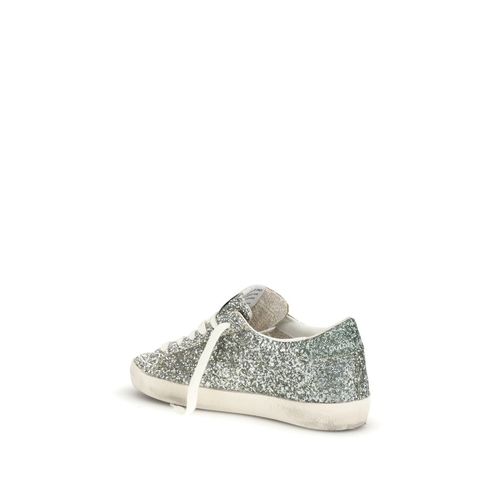 Golden Goose Silver Fabric Low Top Sneakers