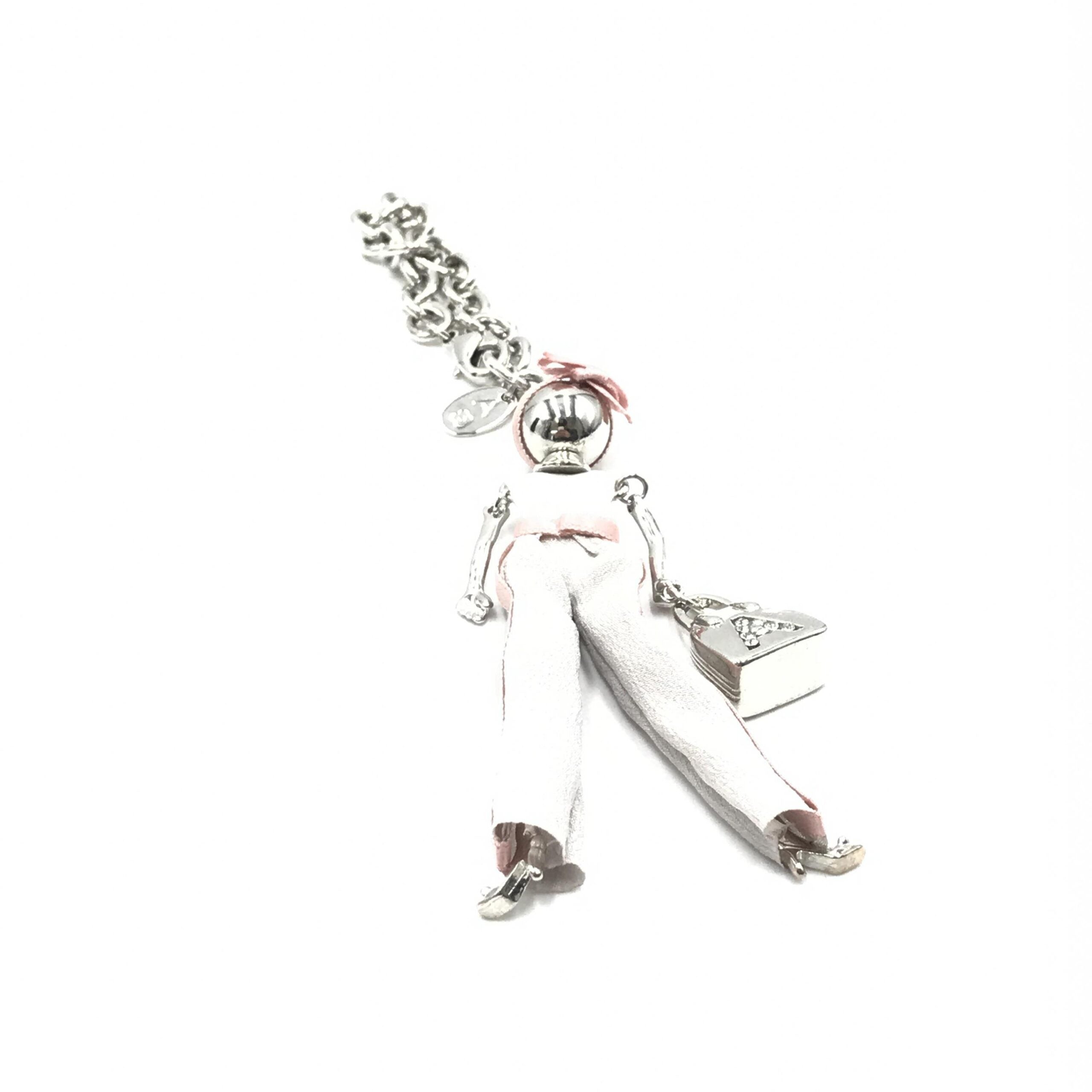 Anteprima Silver Chain With Pink Ribbon Detail