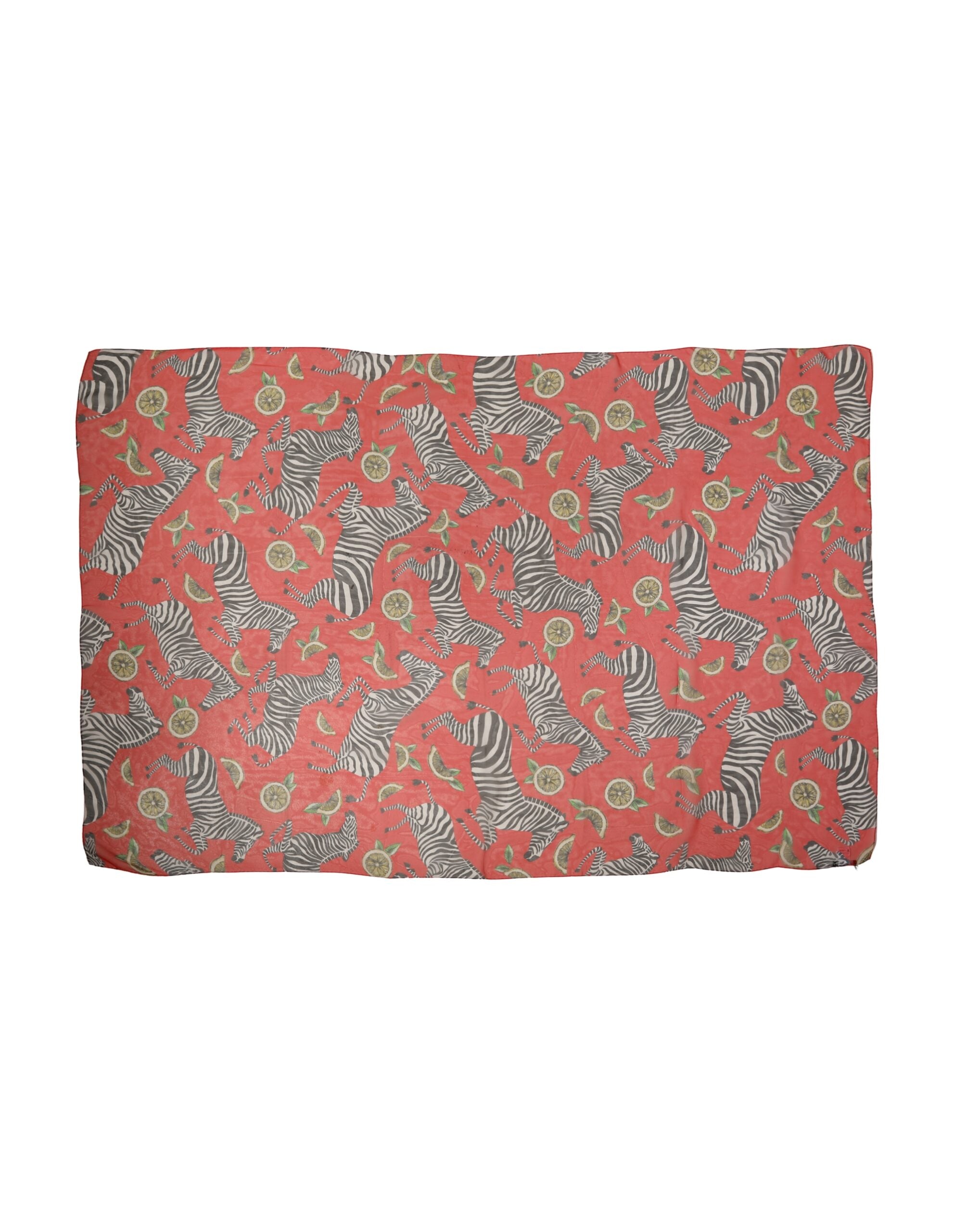 Dolce & Gabbana Red Zebra Print Silk Wrap Shawl Stole 200cm x 132cm Scarf