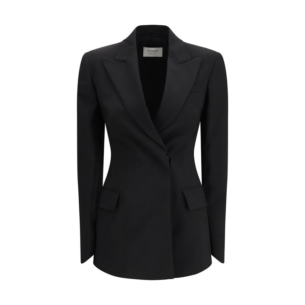 Max Mara Black Fleece Wool Blazer