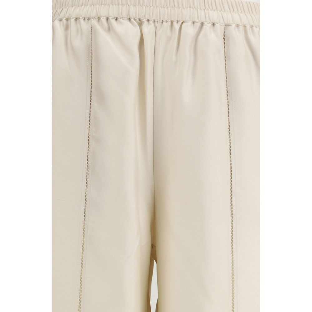 Loulou De Saison Beige Silk Casual Pants