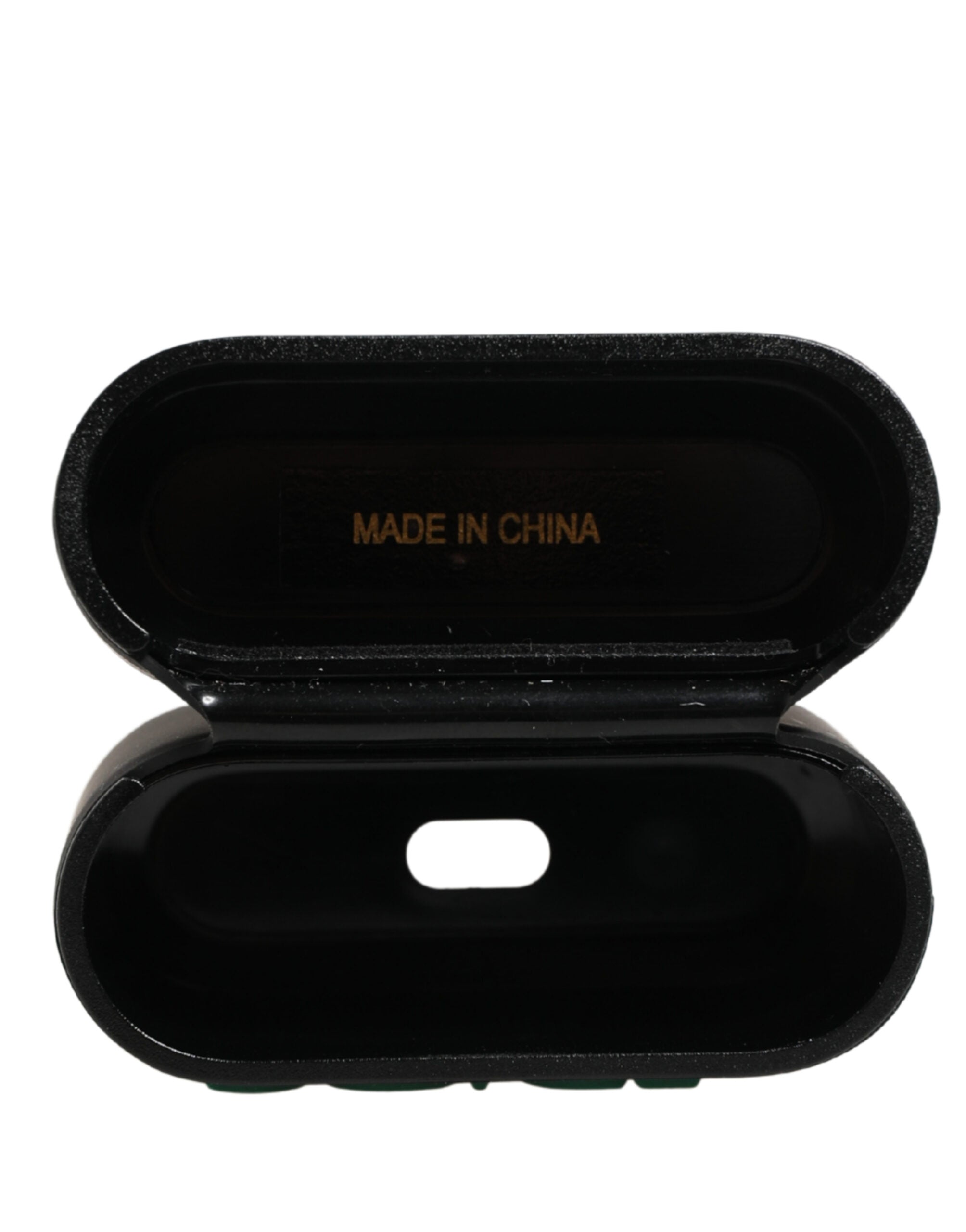 Dolce & Gabbana Black PVC Embossed Logo Flip Holder Women Airpods Case