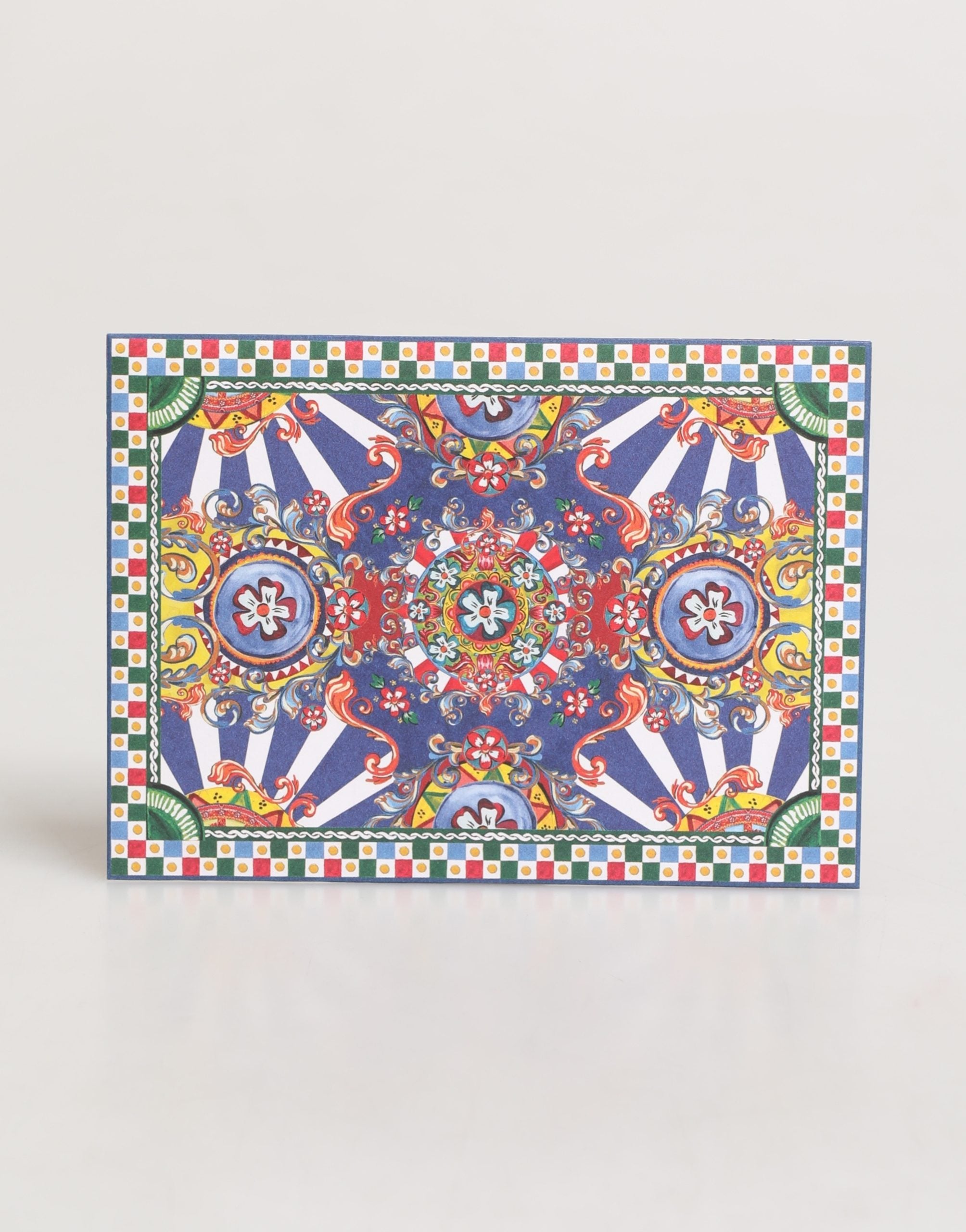 Dolce & Gabbana Multicolor Carretto Siciliano Envelope Post Card Holder