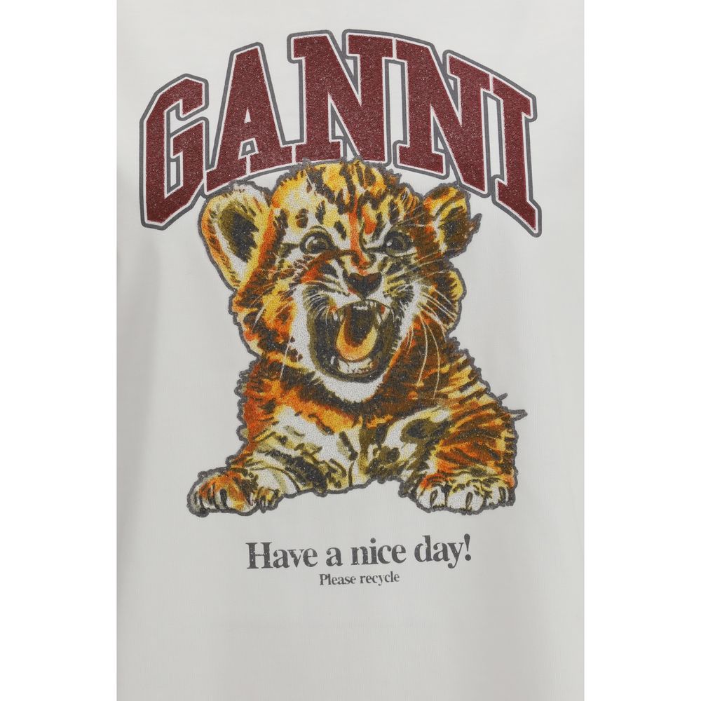 Ganni White Cotton T-Shirt