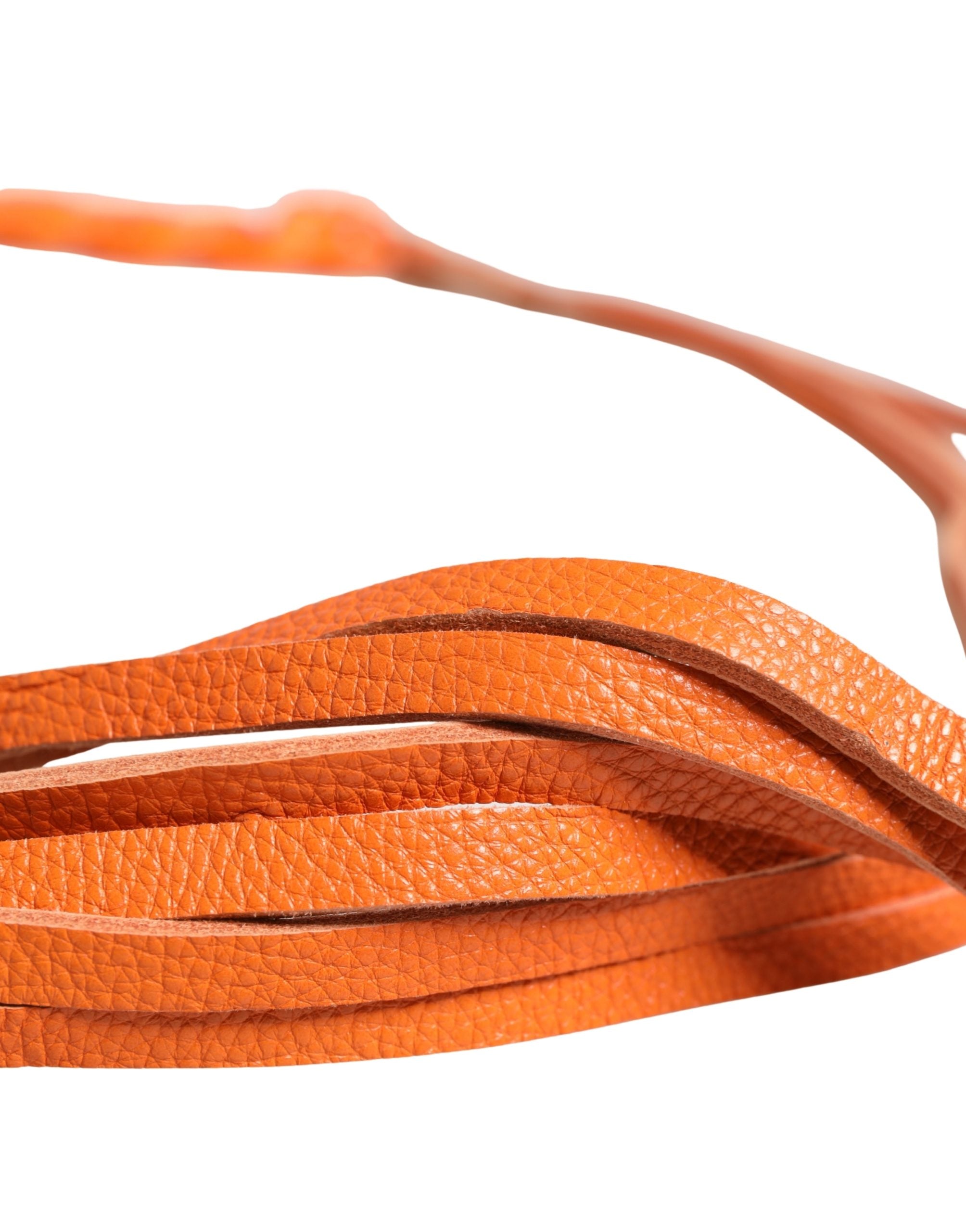 Scervino Street Orange Leather Chain Waist Metal Buckle Belt