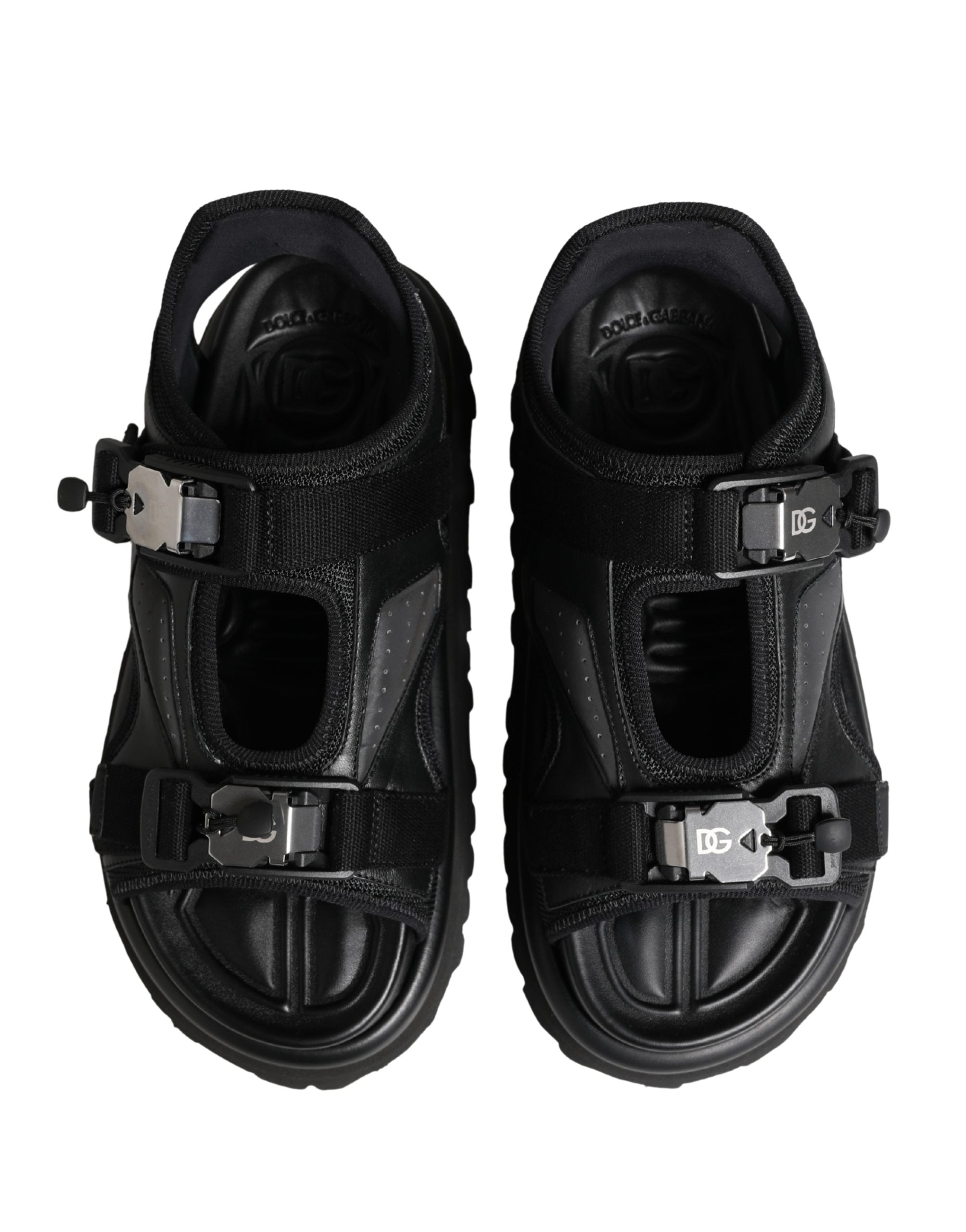 Dolce & Gabbana Black Logo Detailed Men Chunky Sandals Shoes