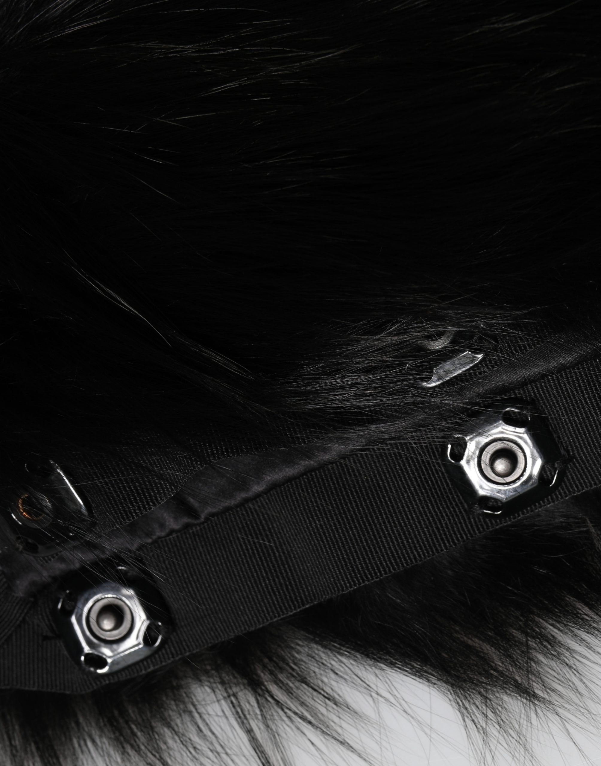 Dolce & Gabbana Black Fur Shoulder Collar Wrap Shawl Scarf