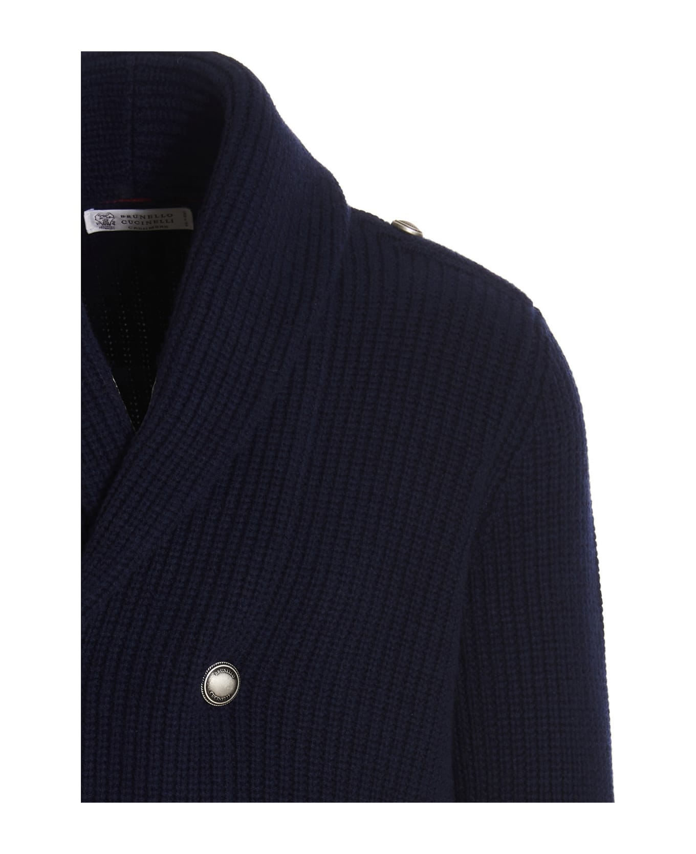 Brunello Cucinelli Navy Blue Wool Sweater