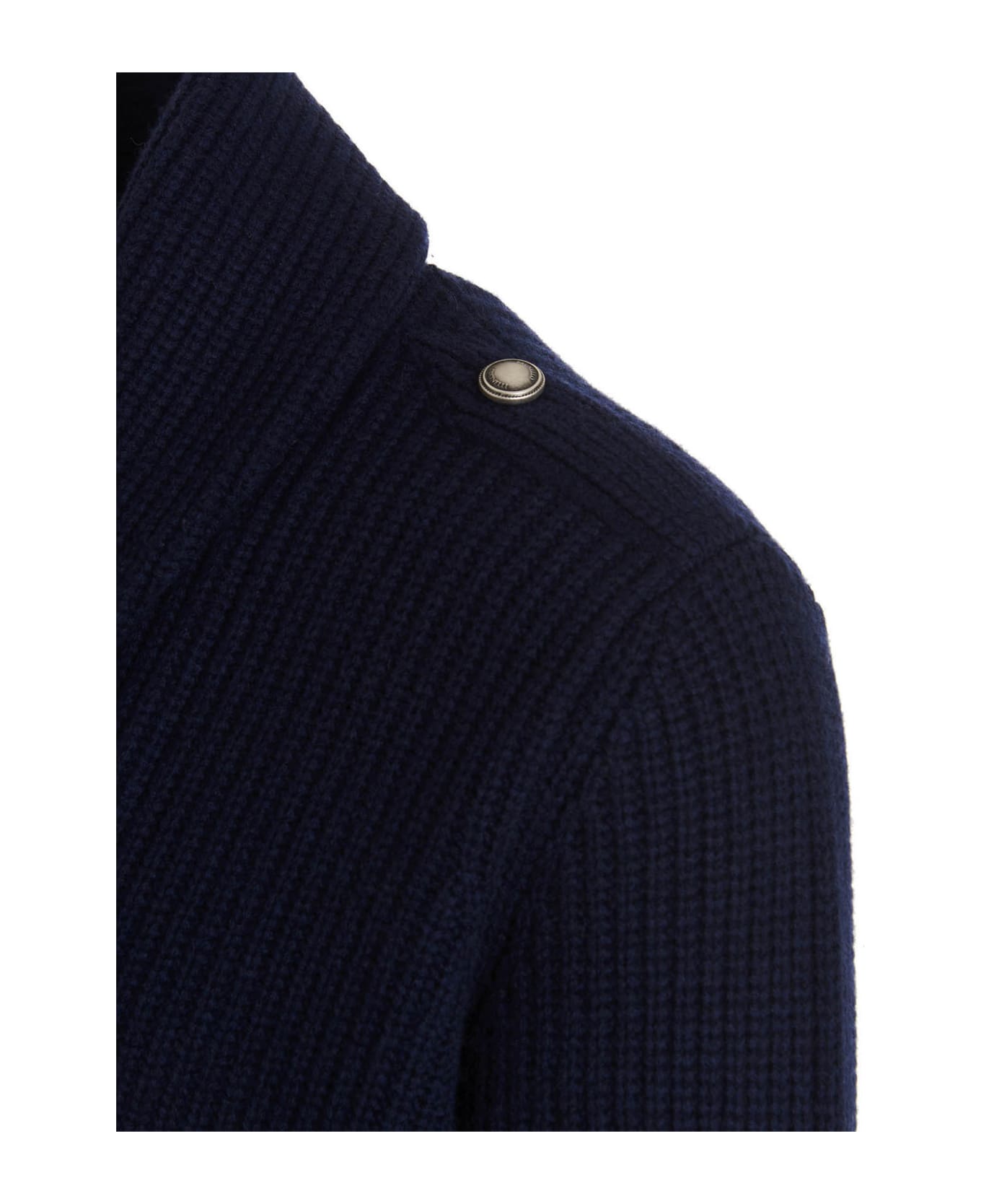 Brunello Cucinelli Navy Blue Wool Sweater