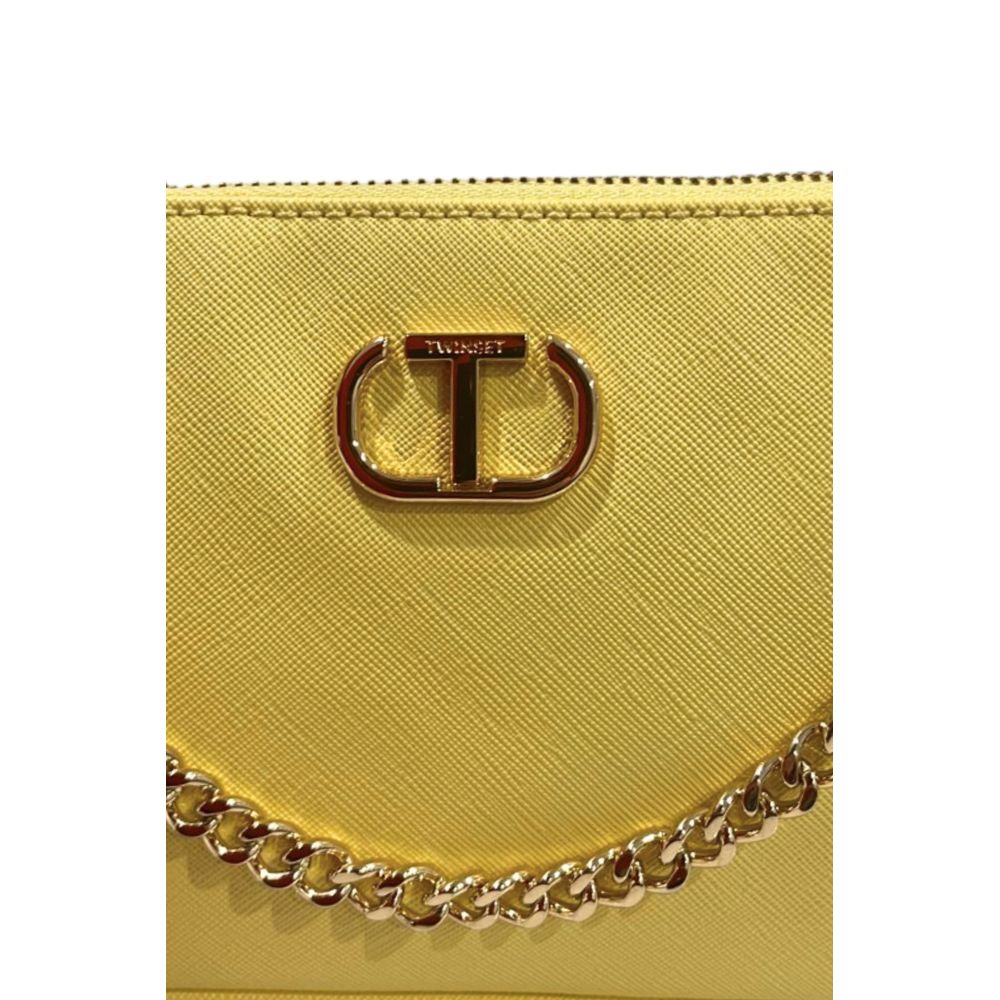 Twinset Yellow PU Women Shoulder Bag