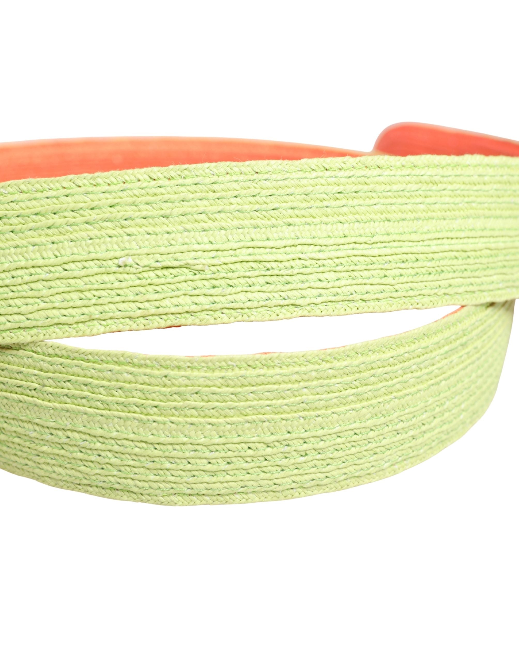 Malo Green Orange Braided Metal Buckle Waist Cintura Belt