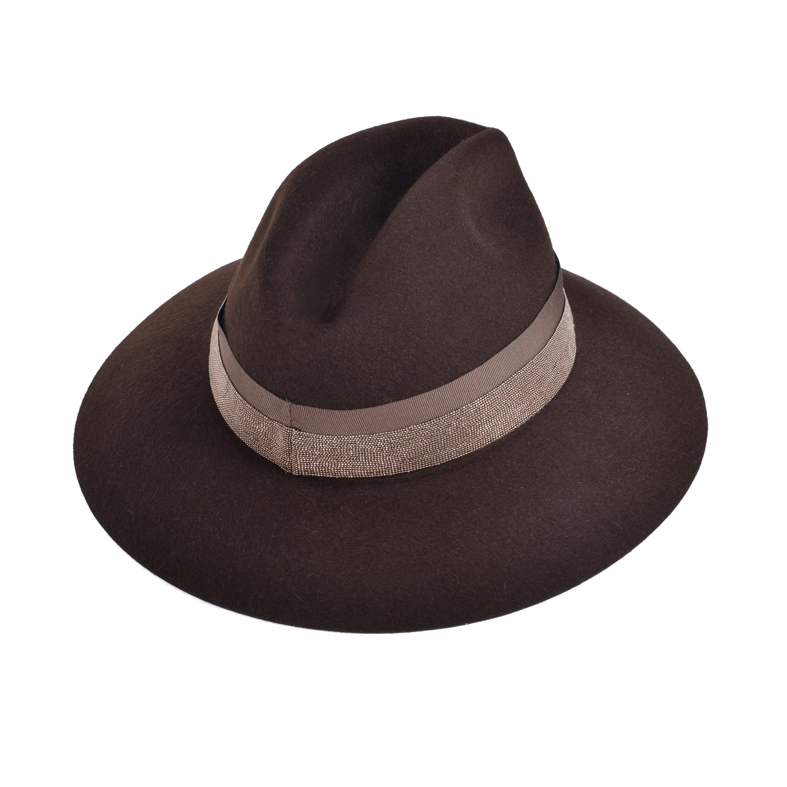 Brunello Cucinelli Brown Metal Fedora