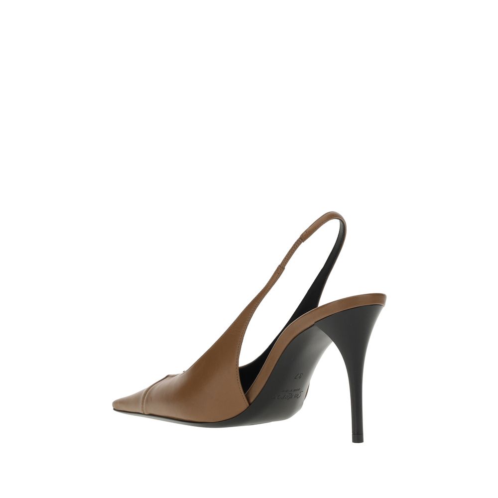 Saint Laurent Brown Lamb Ovis Aries Aries High Heel Pumps