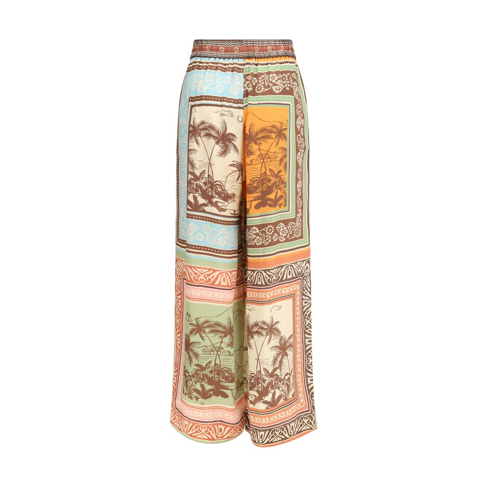 Alemais Multicolor Silk Casual Pants