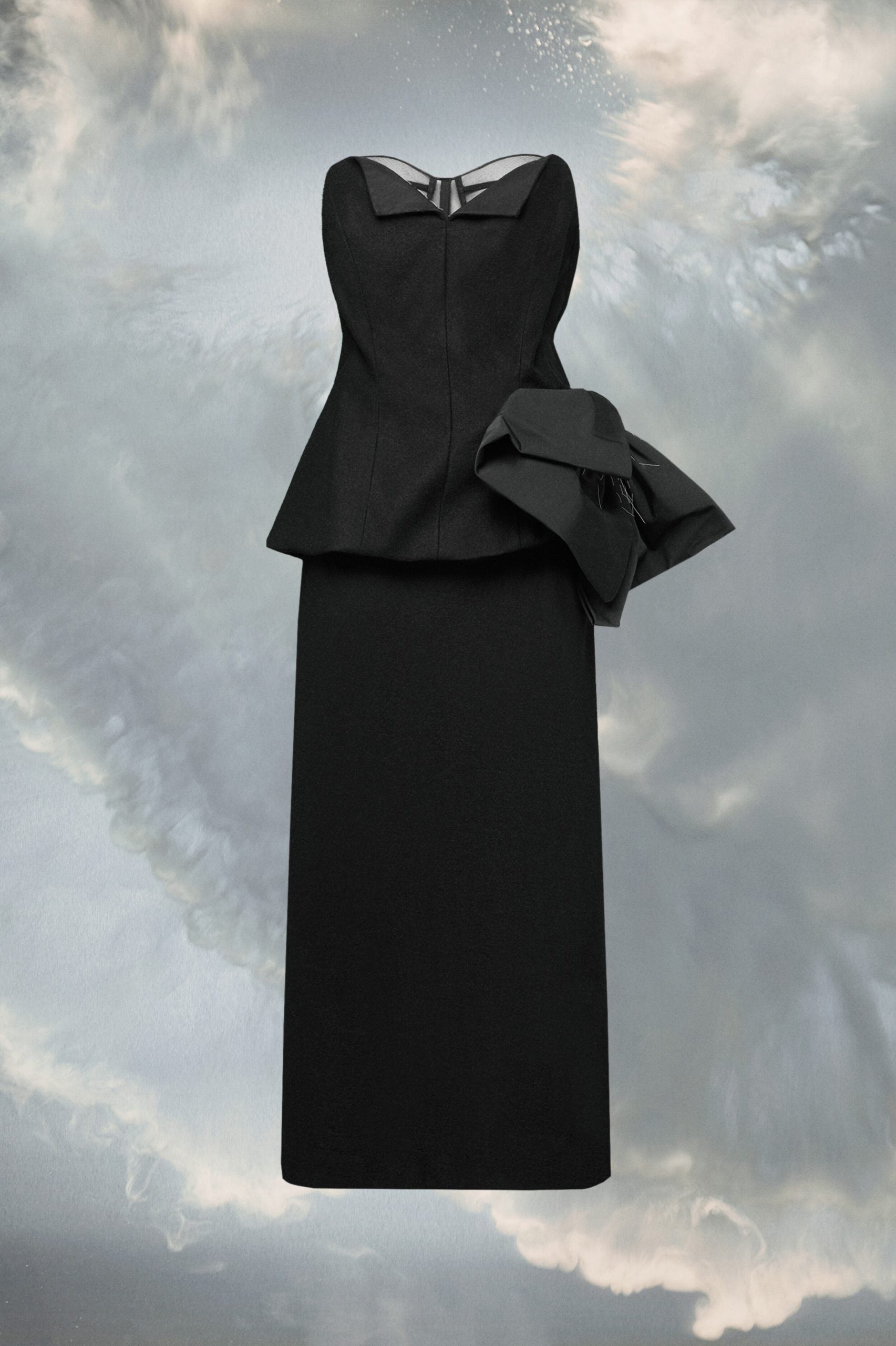 Maison Margiela Black Fibres Midi Dress