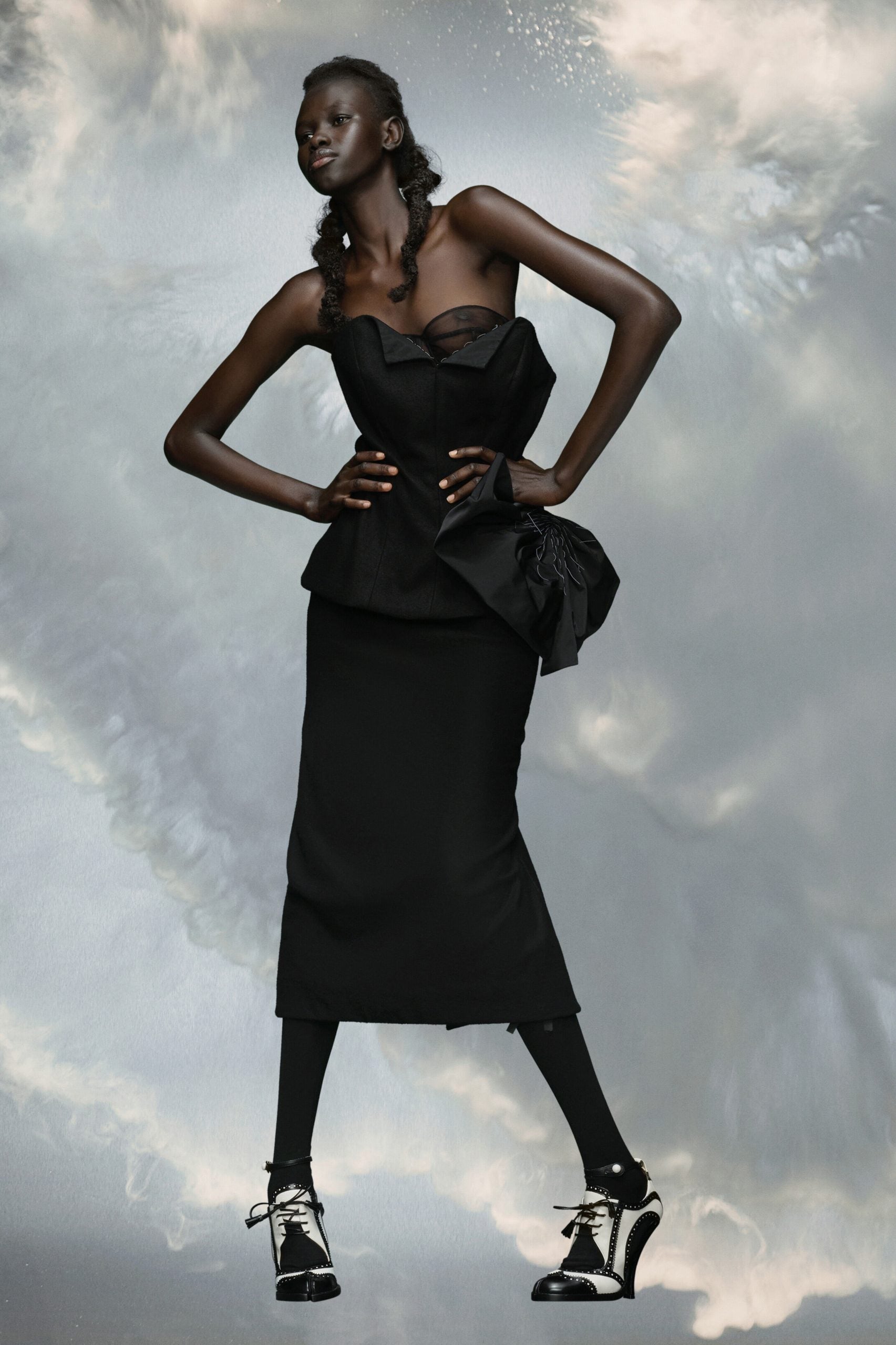 Maison Margiela Black Fibres Midi Dress