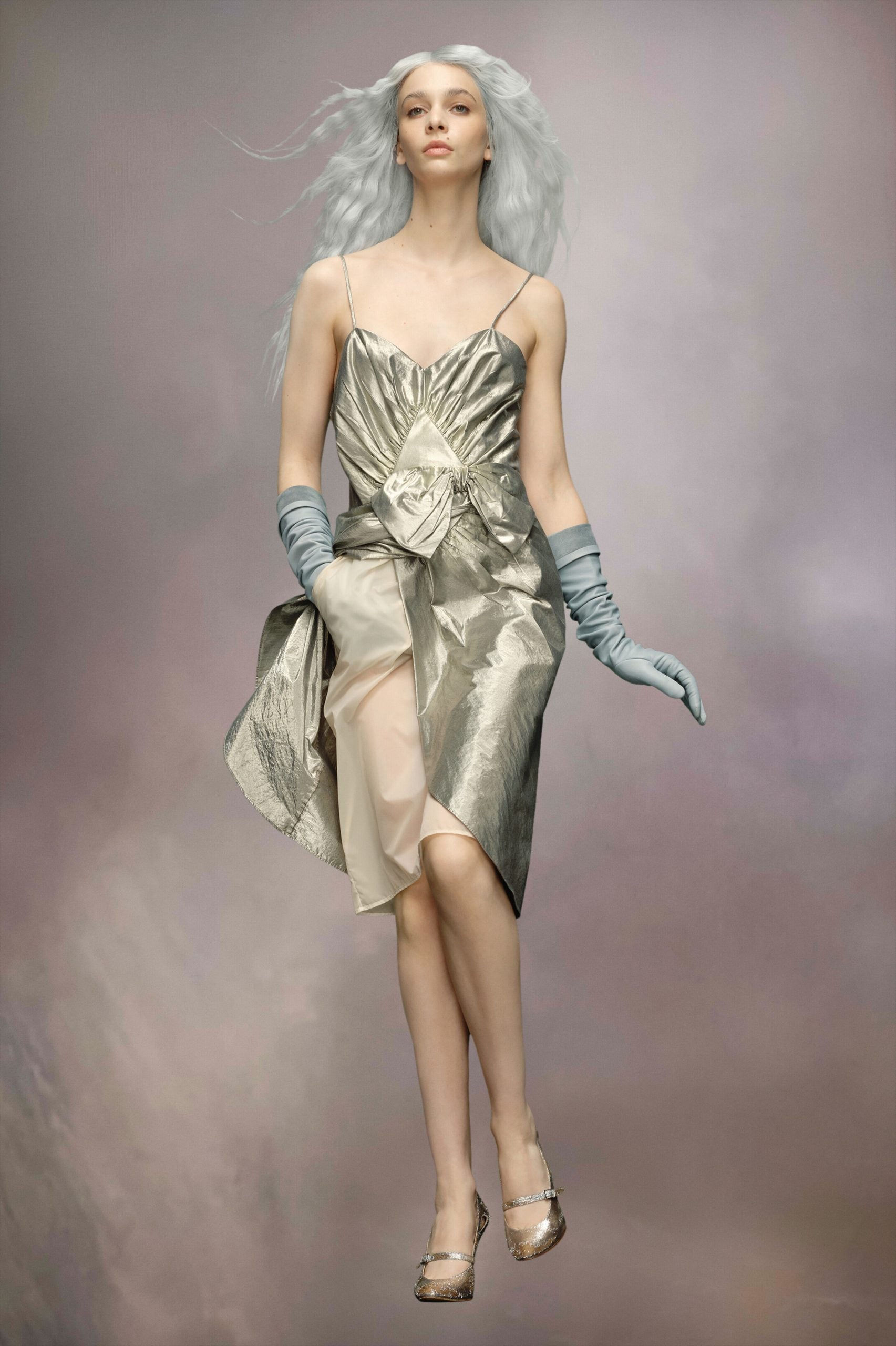 Maison Margiela Silver Fibres Midi Skirt