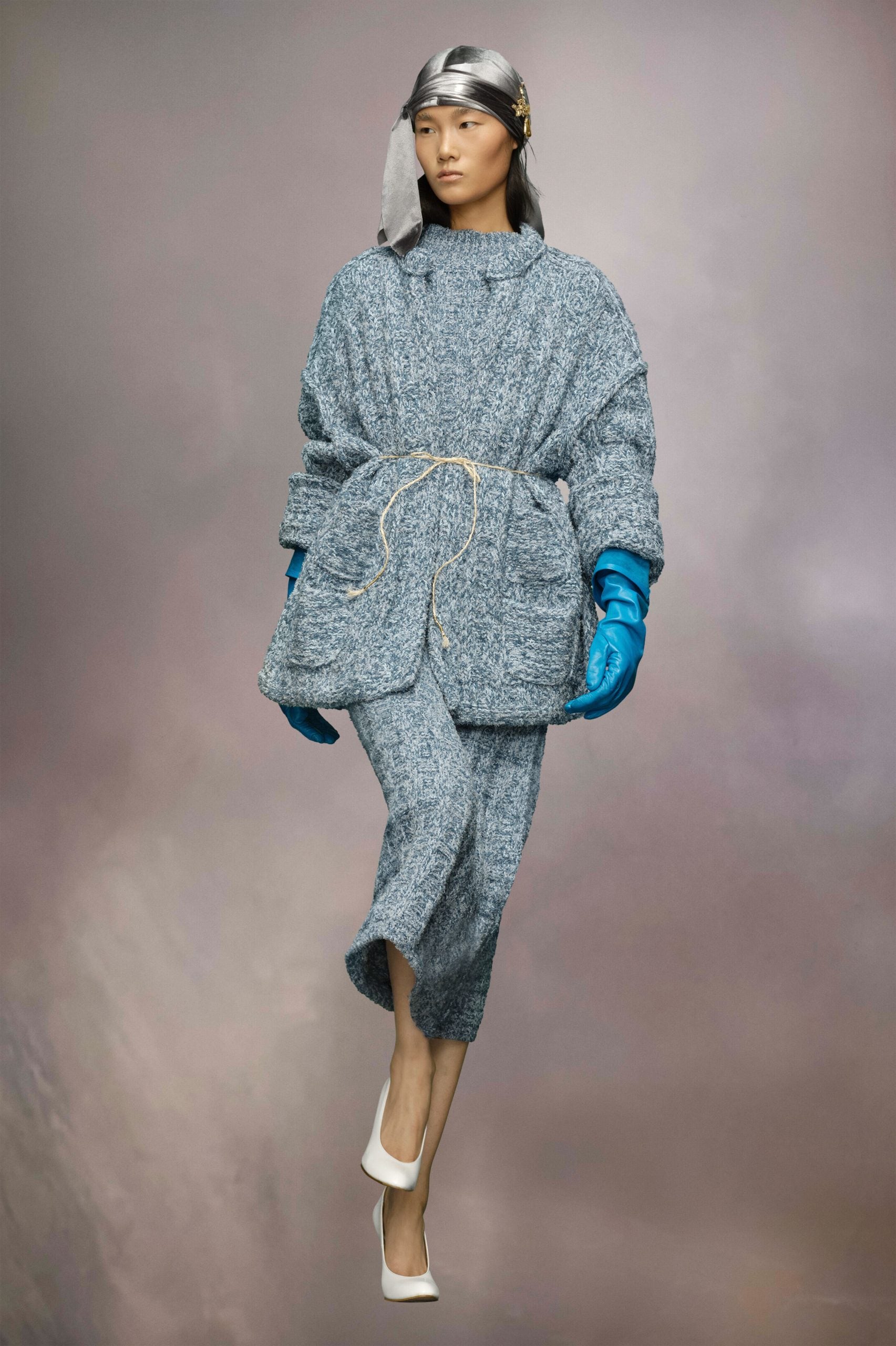 Maison Margiela Blue Fibres Casual Dress