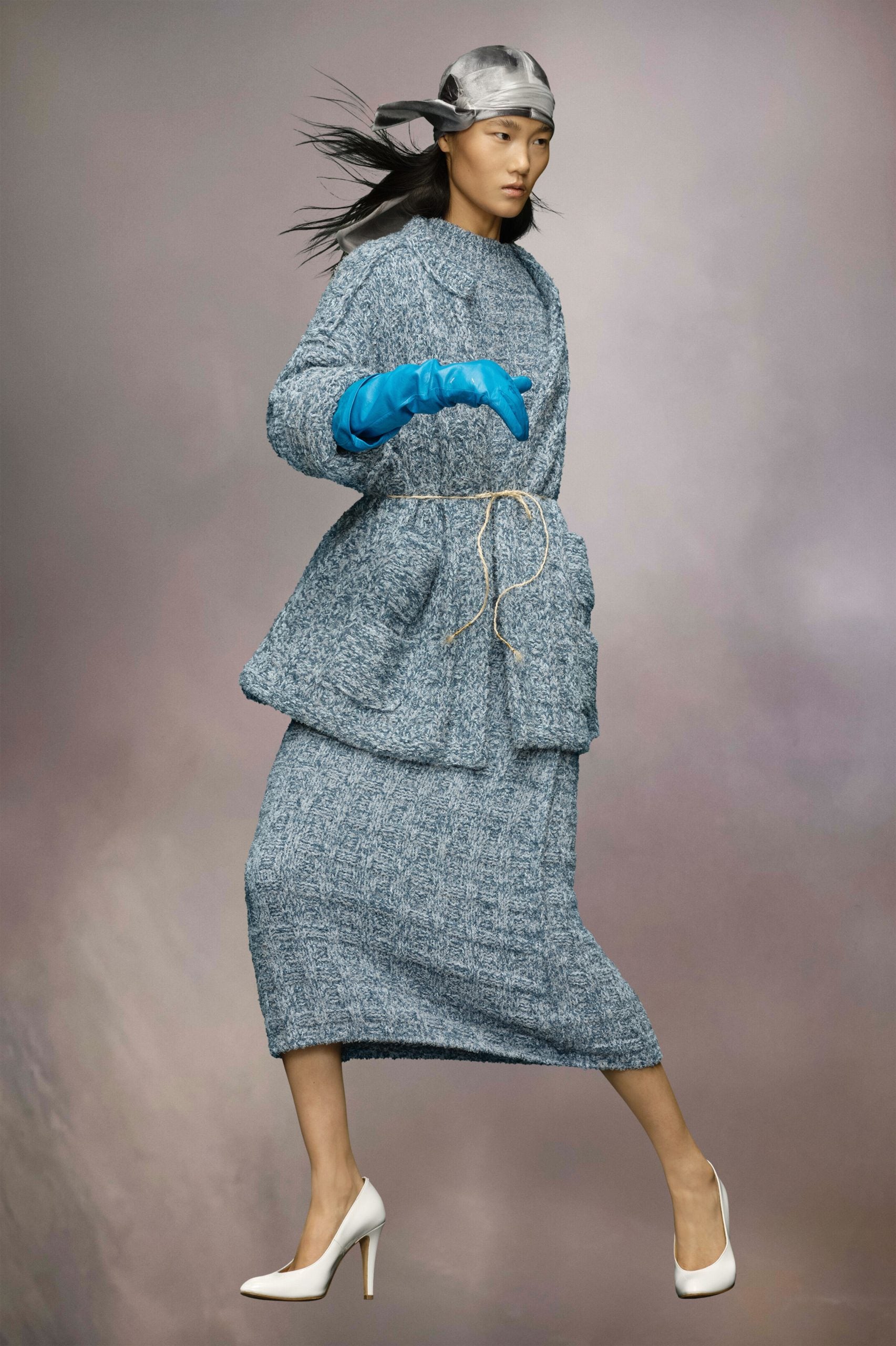 Maison Margiela Blue Fibres Casual Dress