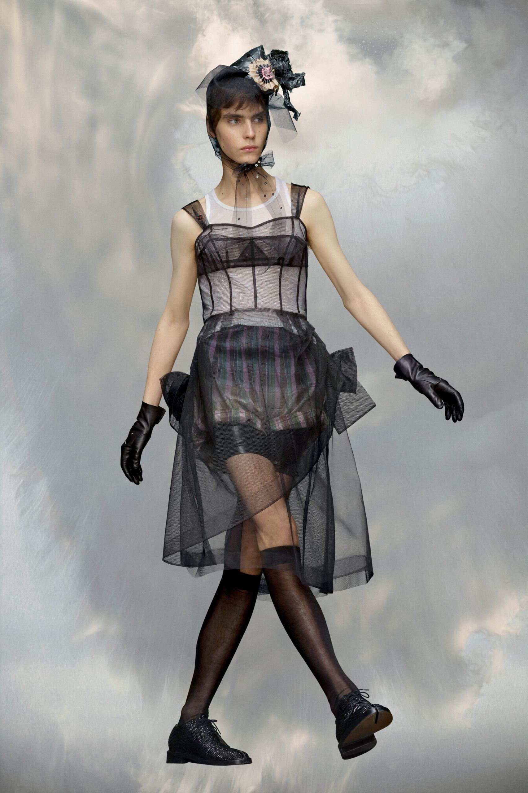 Maison Margiela Black Fibres Midi Dress