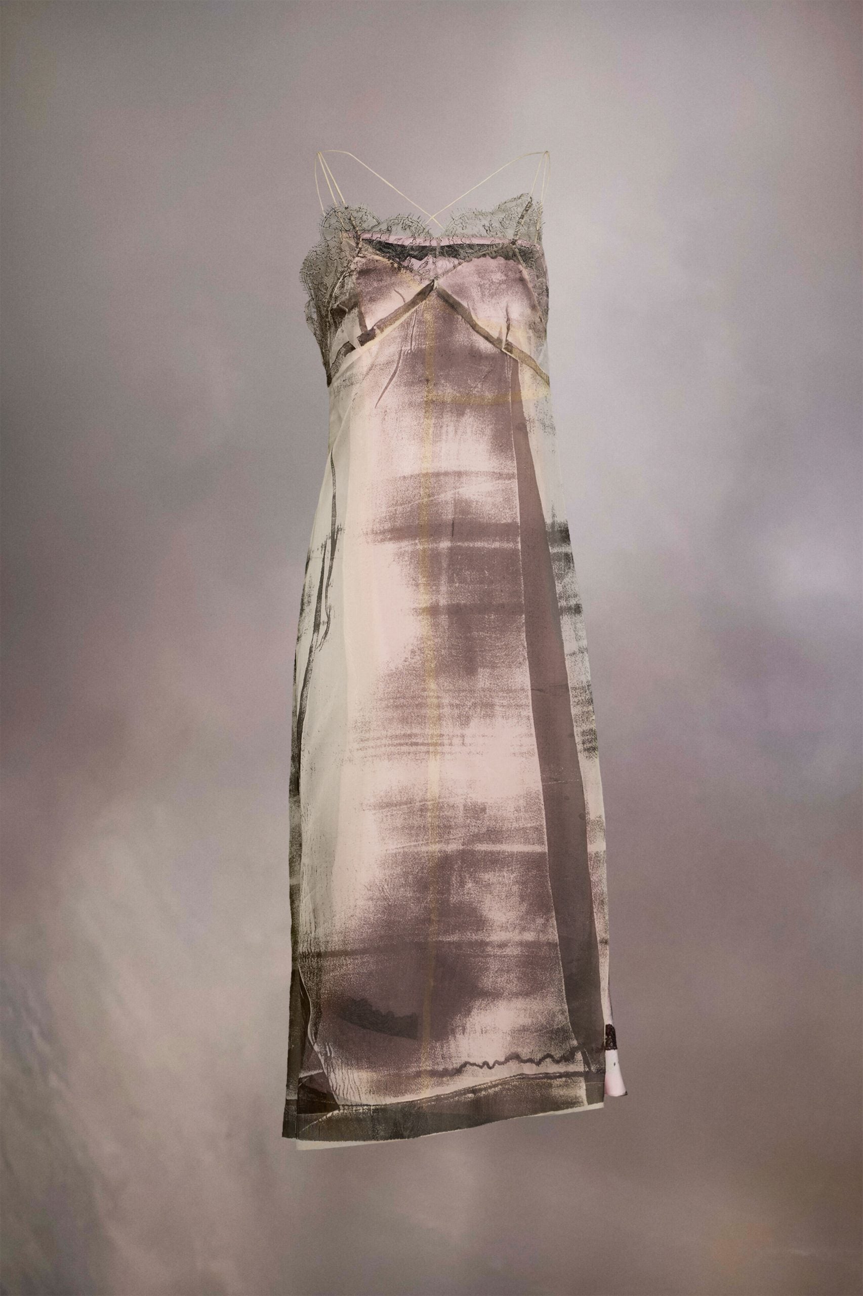 Maison Margiela Fuchsia Fibres Midi Dress