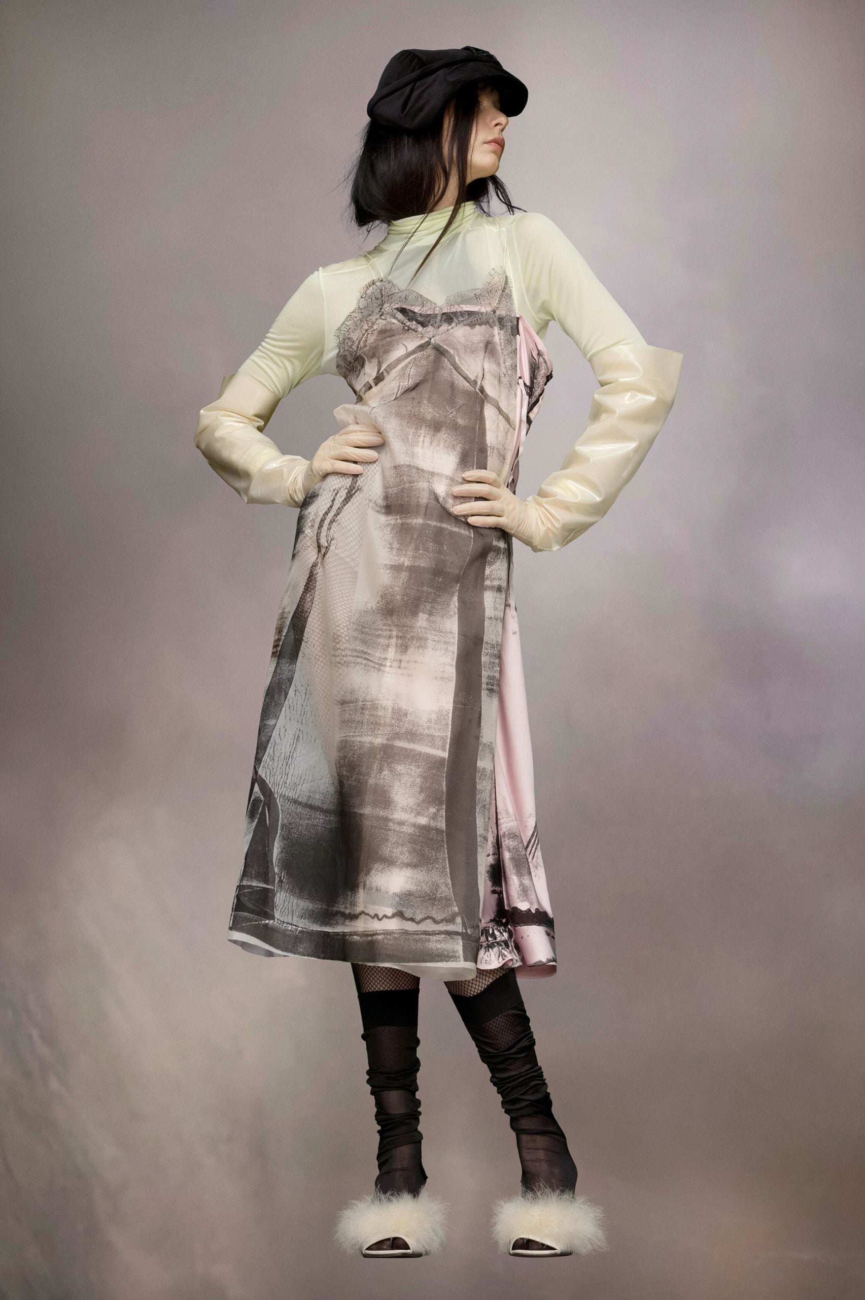 Maison Margiela Fuchsia Fibres Midi Dress