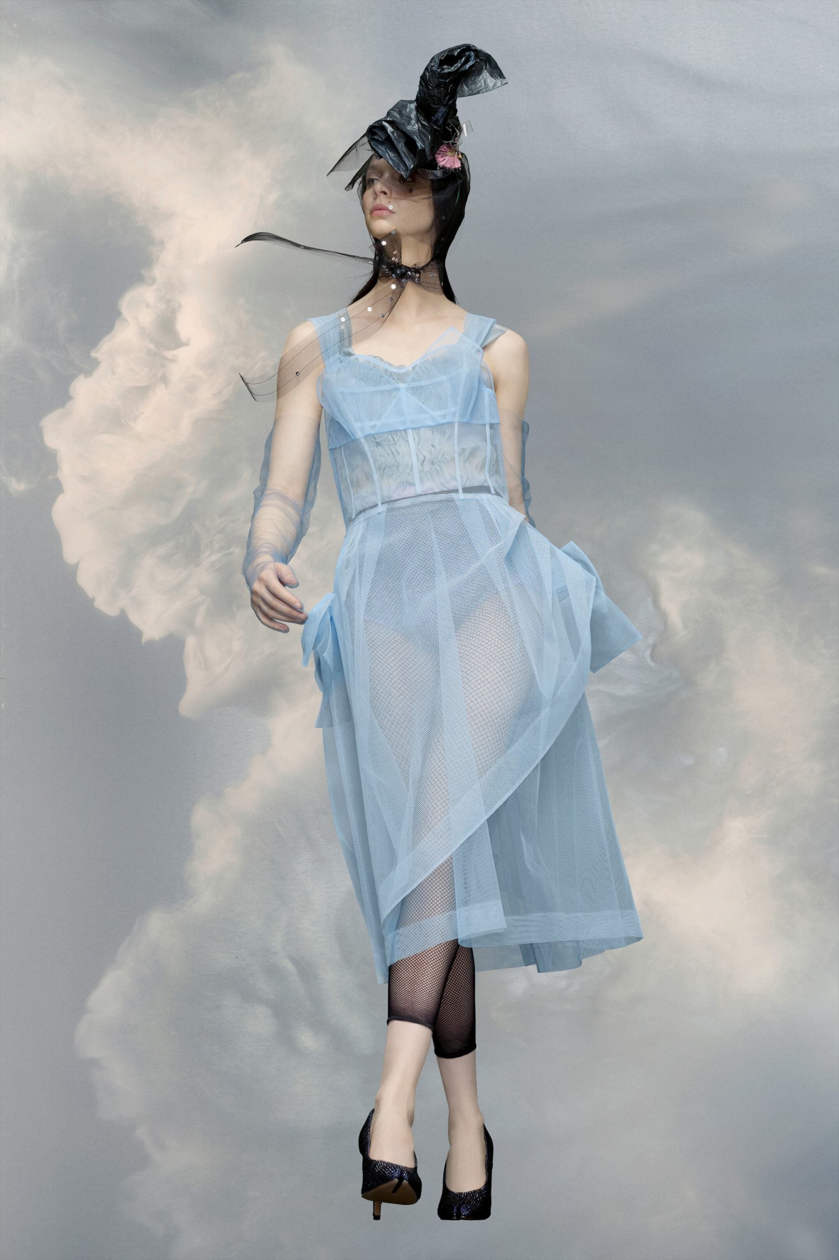 Maison Margiela Blue Fibres Midi Dress