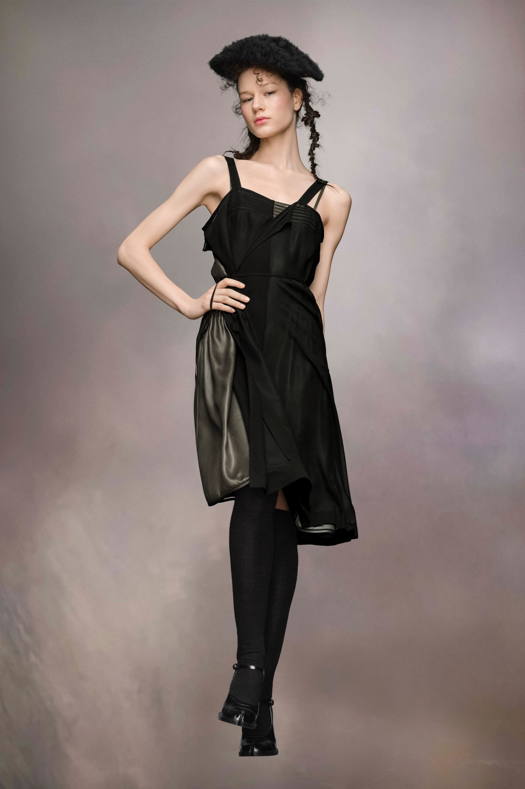 Maison Margiela Black Fibres Midi Dress