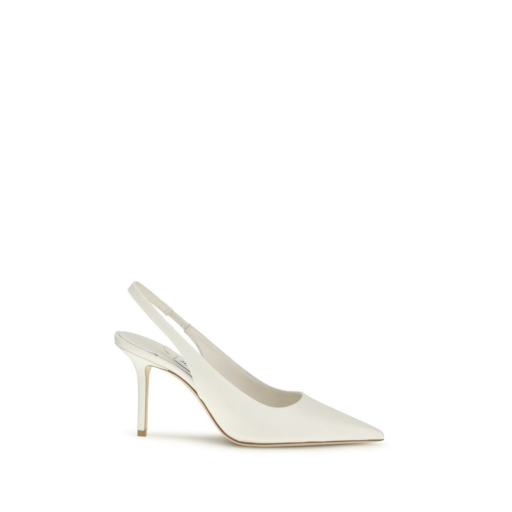 Jimmy Choo White Silk High Heel Pumps