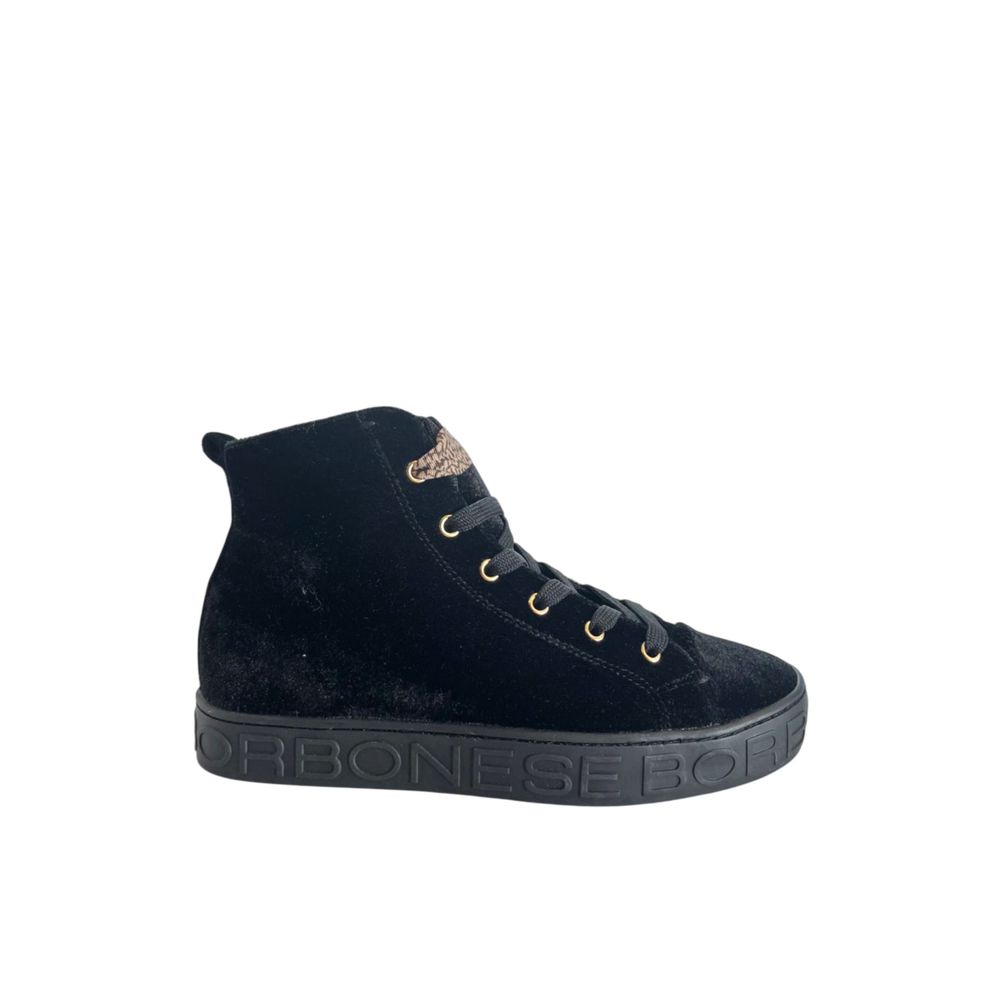 Borbonese Black Leather Women Sneaker