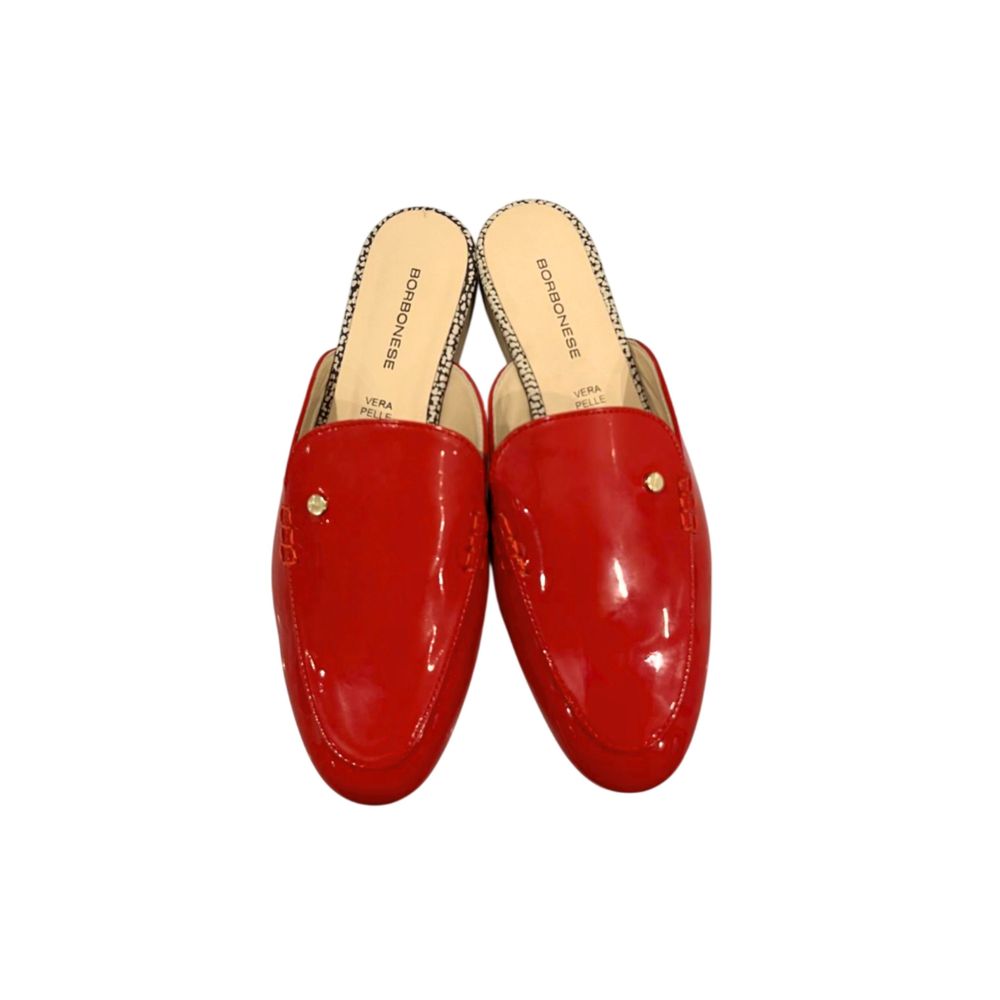 Borbonese Red Leather Women Sandal