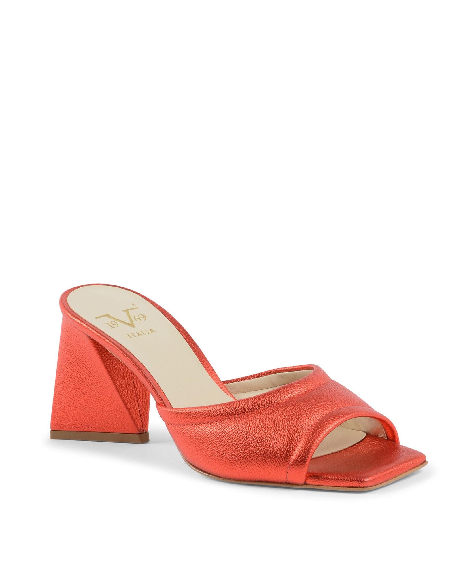 19V69 Italia Multicolor Leather Platform Sandals