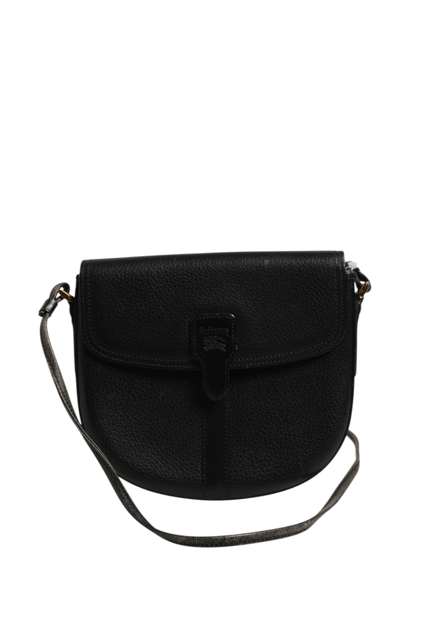 Burberry Black and Gold leather logo crossbody bag