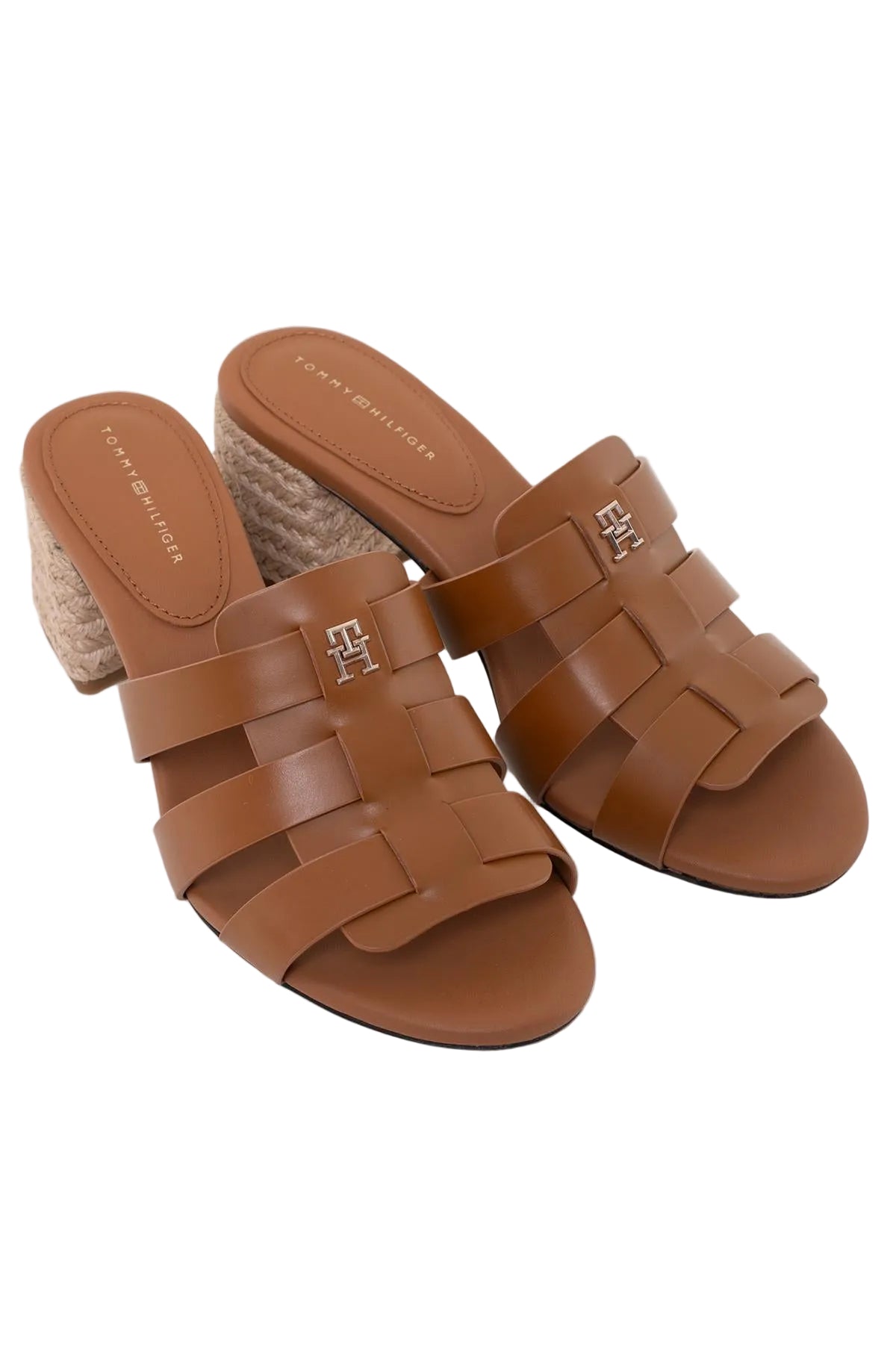 Tommy Hilfiger Block Mid Heel Leather Sandal