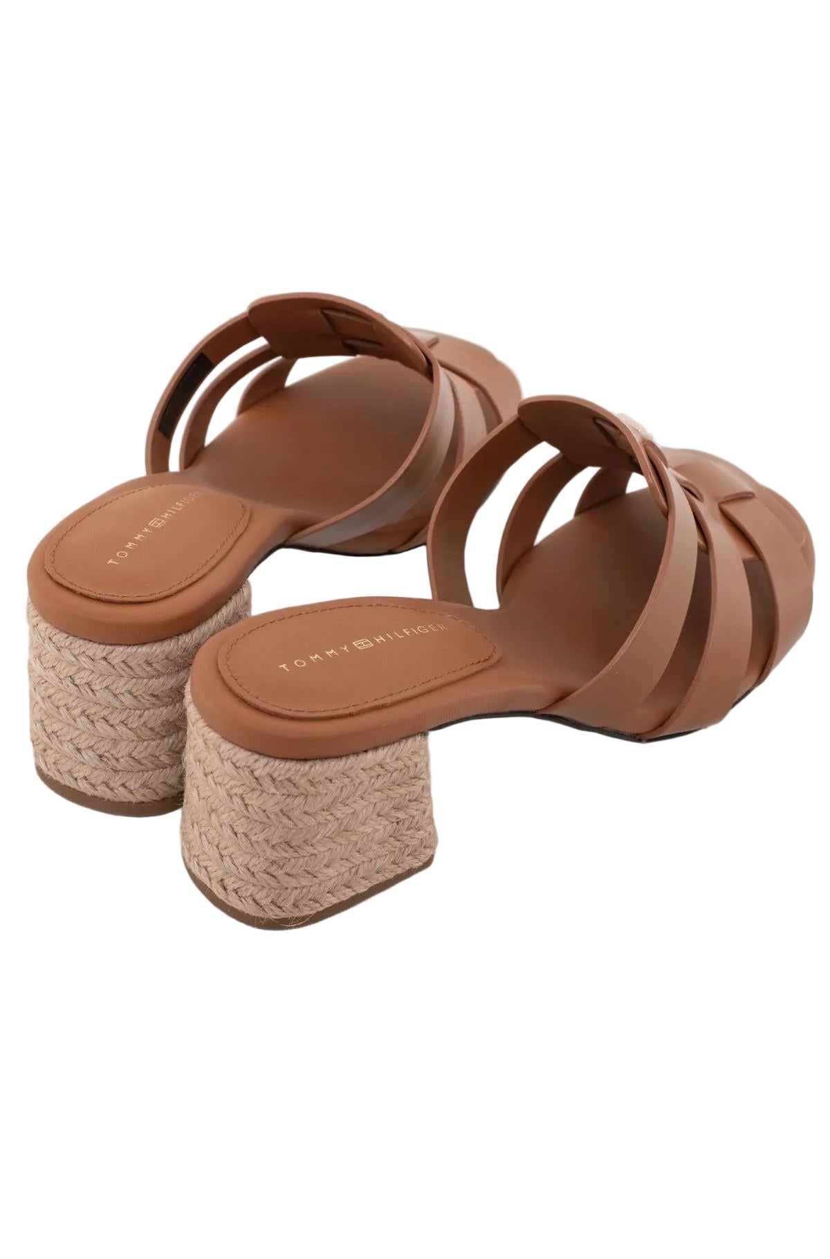 Tommy Hilfiger Block Mid Heel Leather Sandal