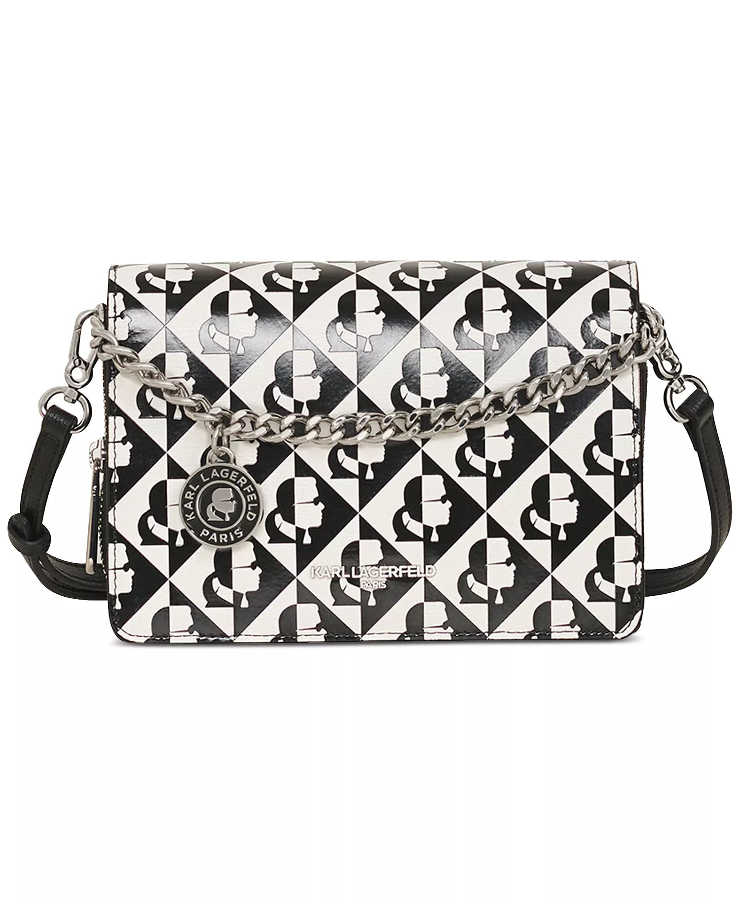 Karl Lagerfeld Logo Pattern Shoulder Bag