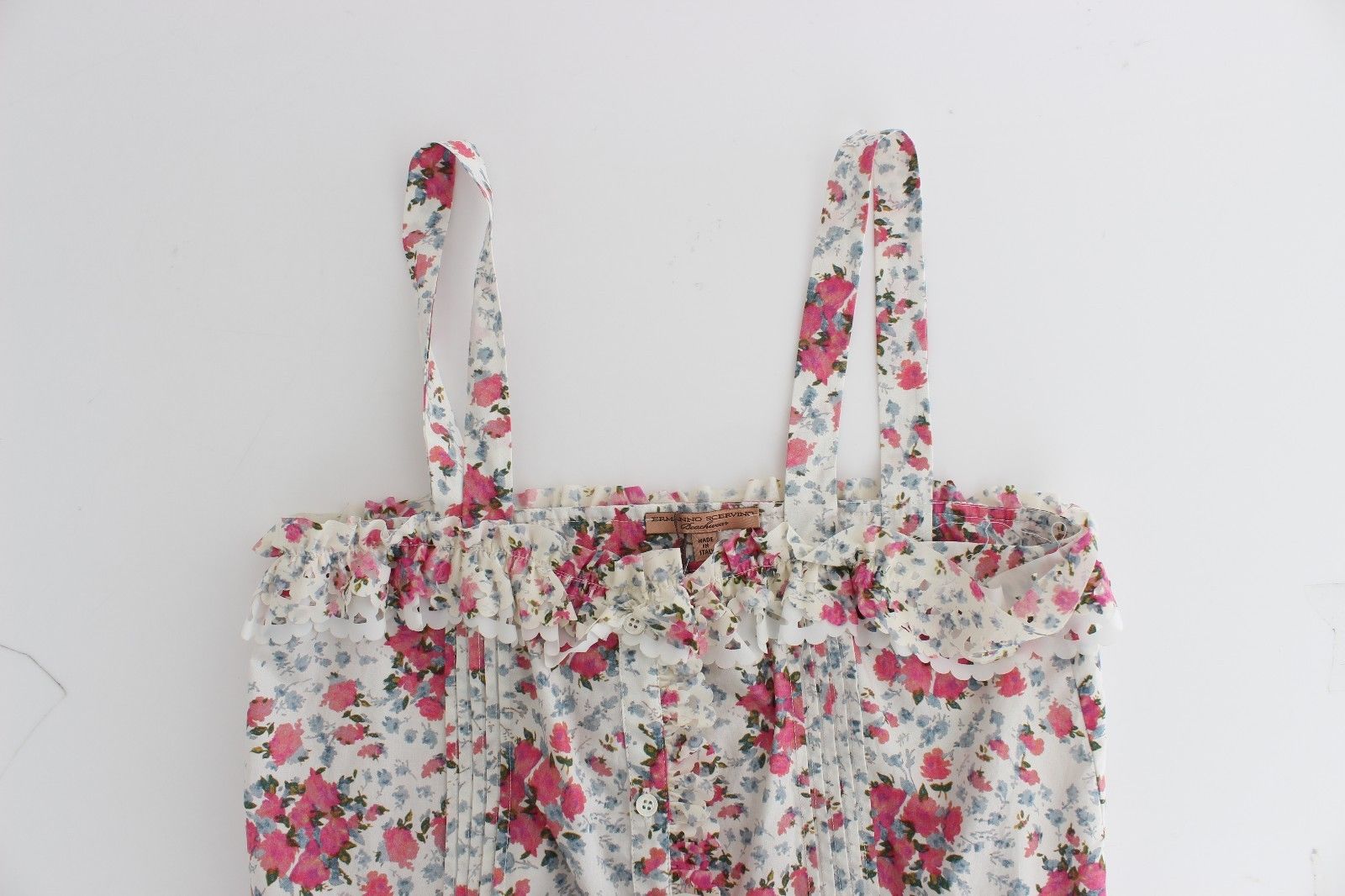 Ermanno Scervino Beachwear Pink Floral Beach Mini Dress Short