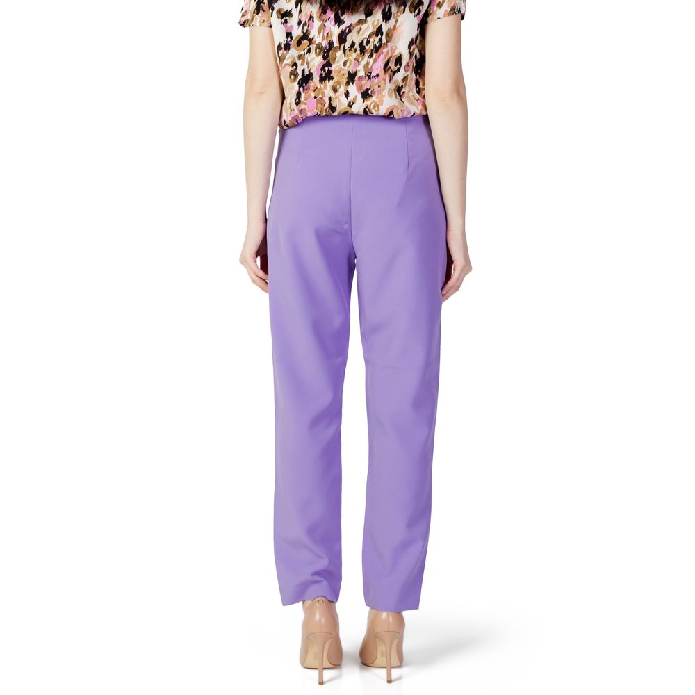 Only Purple Polyester Casual Pants